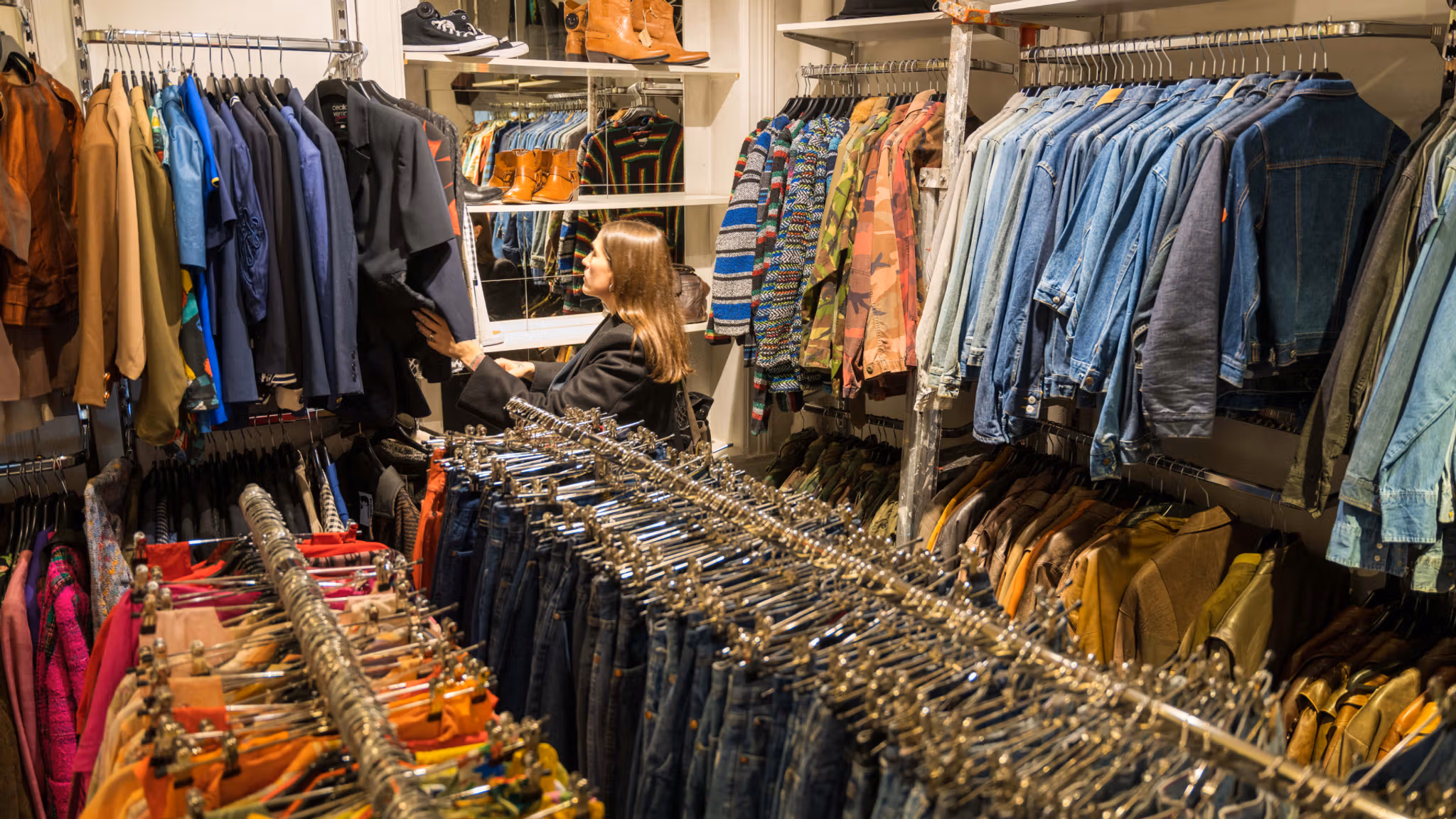 Ida Elise Eide Einarsdottir shopping at Velouria Vintage in the Grünerløkka area in Oslo