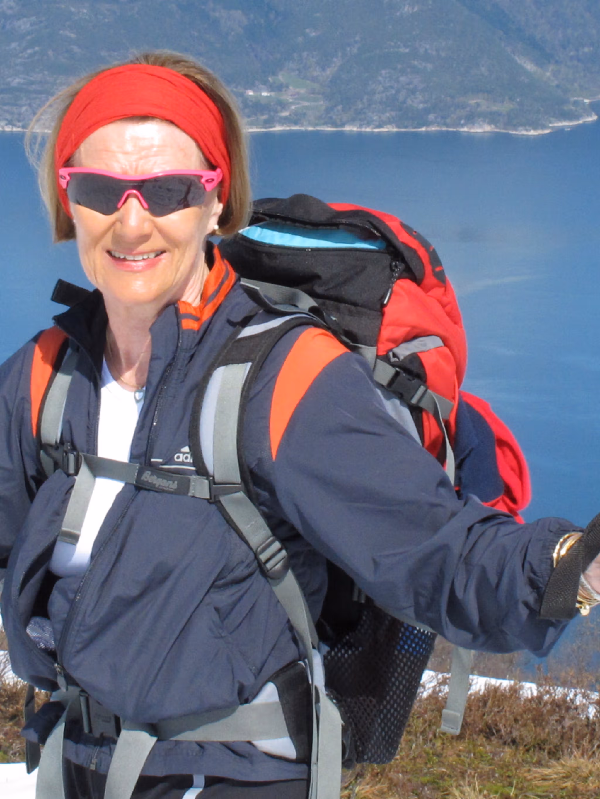 H.M. Sonja, the Queen of Norway on a hike