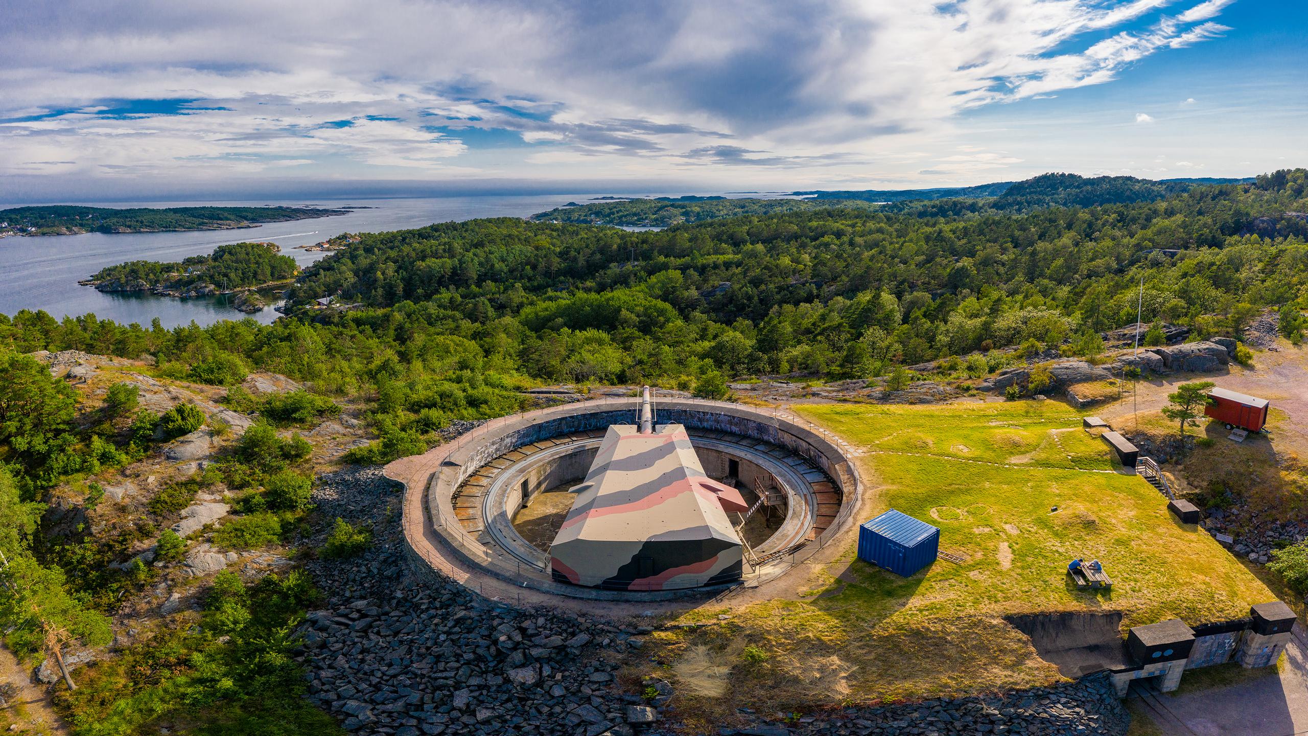 The canon at Kristiansand kanonmuseum on Odderøya in Kristiansand, Southern Norway