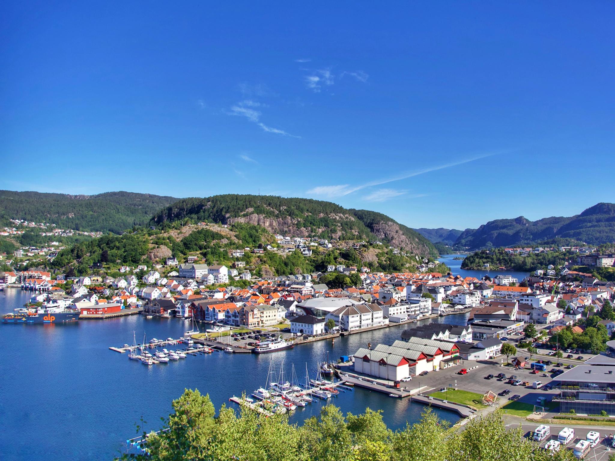 Flekkefjord in Southern Norway from above