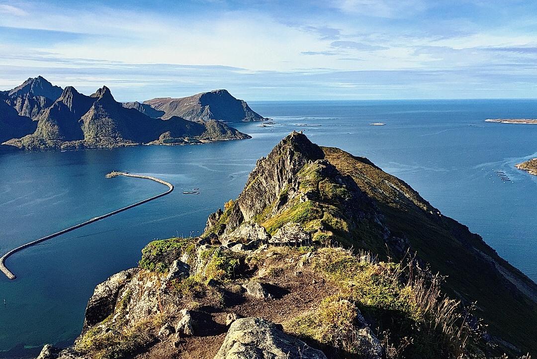 The top of Myrtinden in Myre in Vesterålen, Northern Norway
