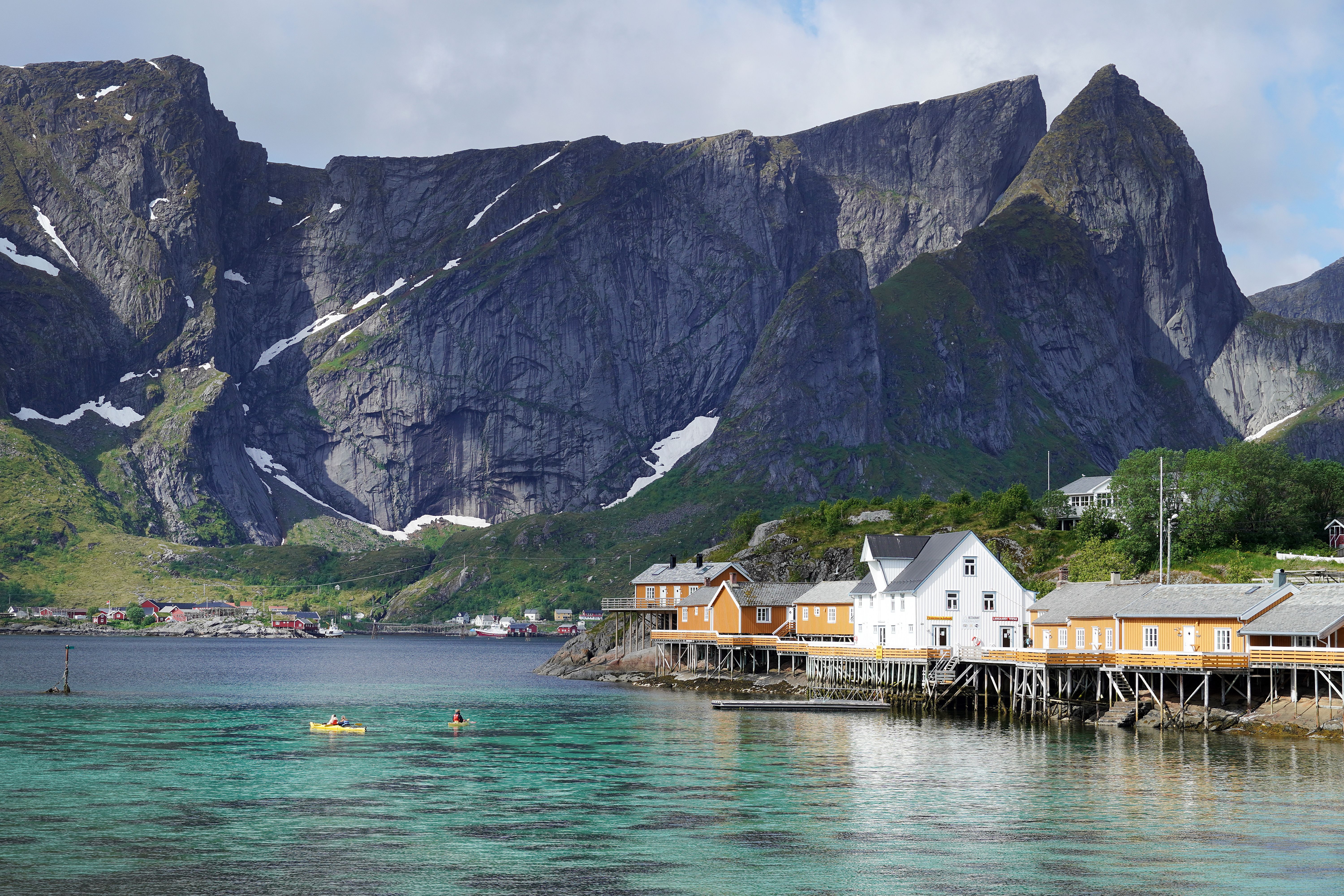 Small wooden houses of Sakrisøy in Lofoten.