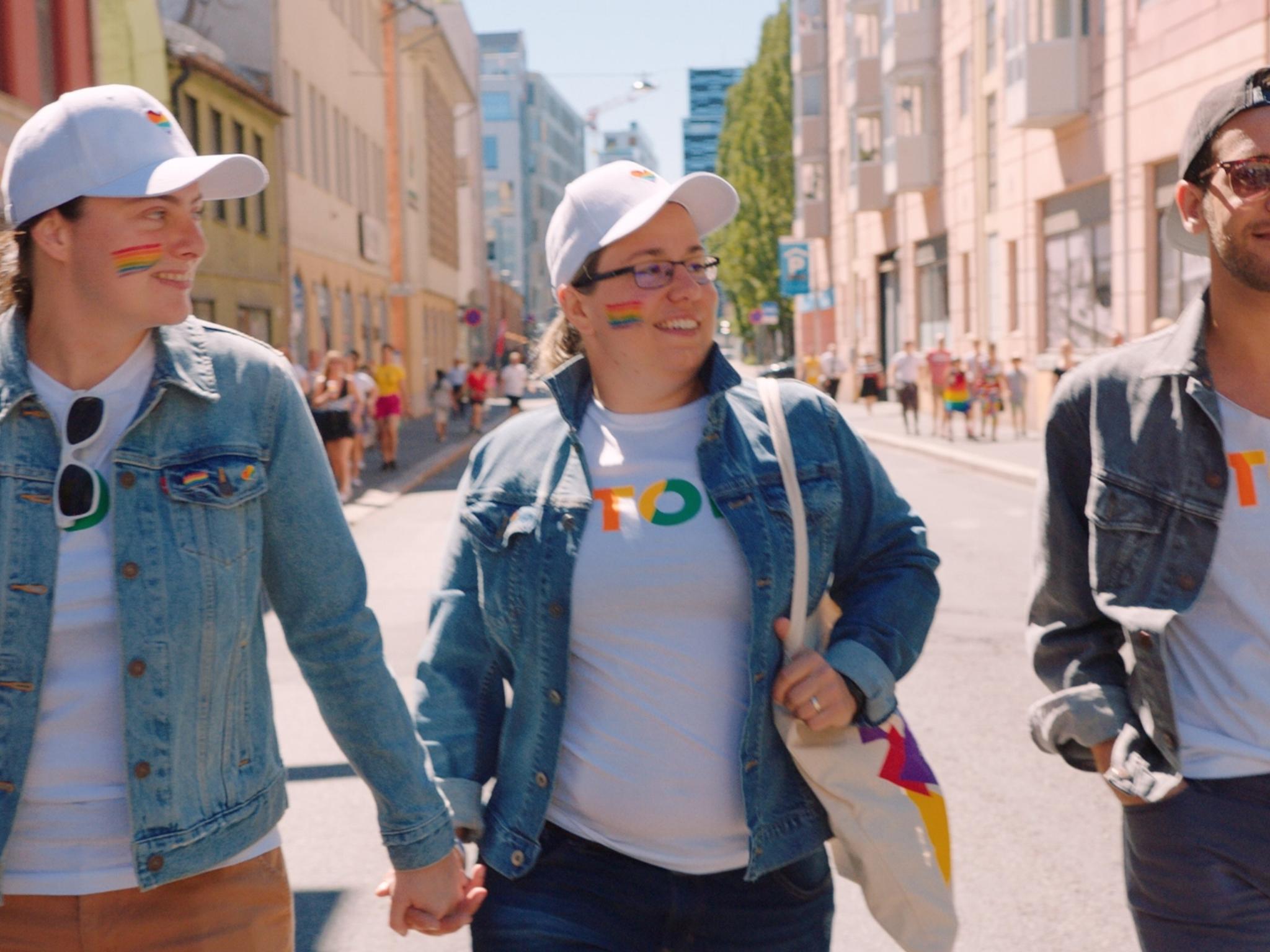 Anna, Klára, and Kadir at Oslo Pride