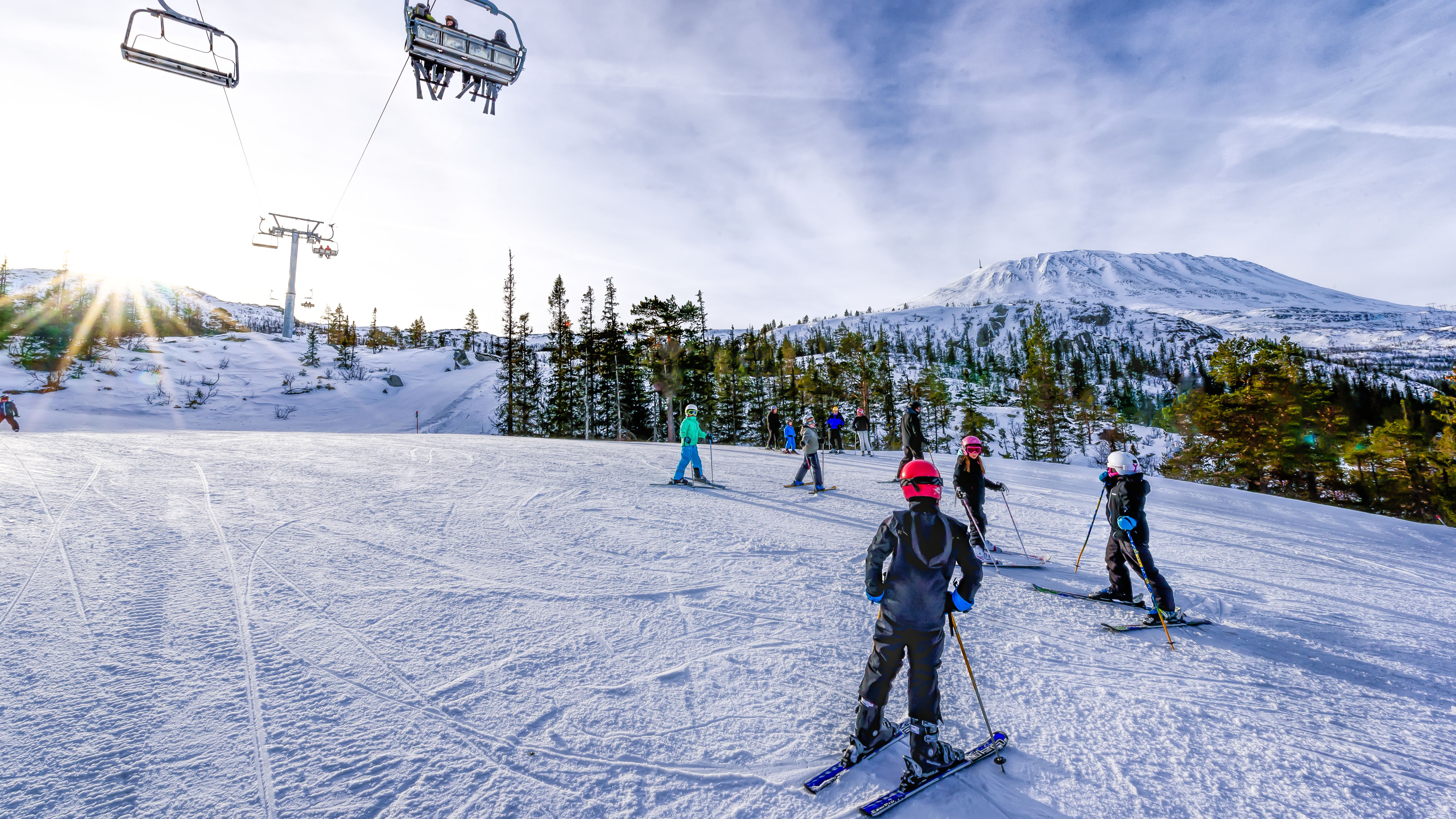 Alpine skiing at Gaustablikk in Telemark, Eastern Norway