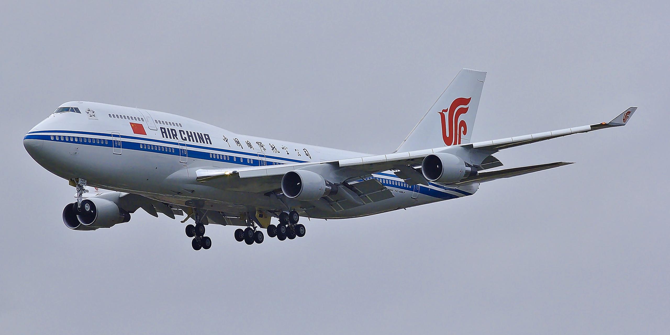 Air China - flymaskin i luften