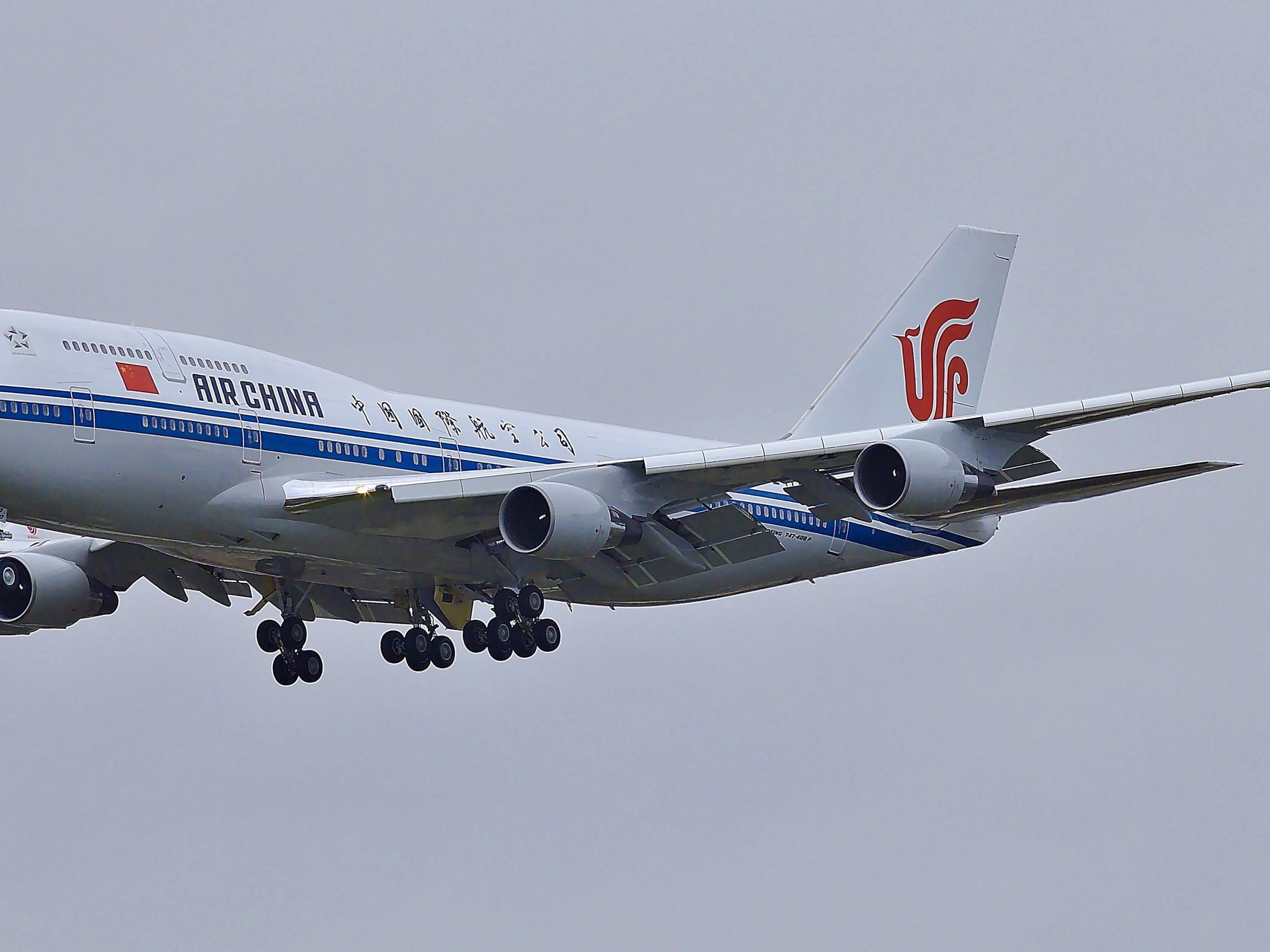 Air China - flymaskin i luften