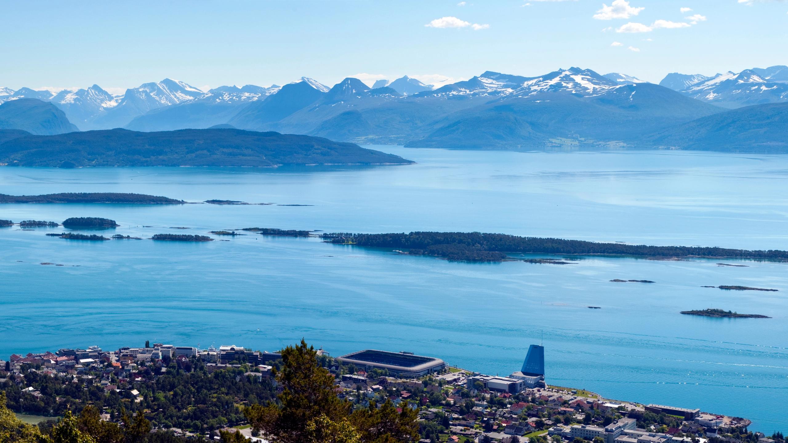 Panoramautsikt over Molde i Nordvest på Vestlandet.