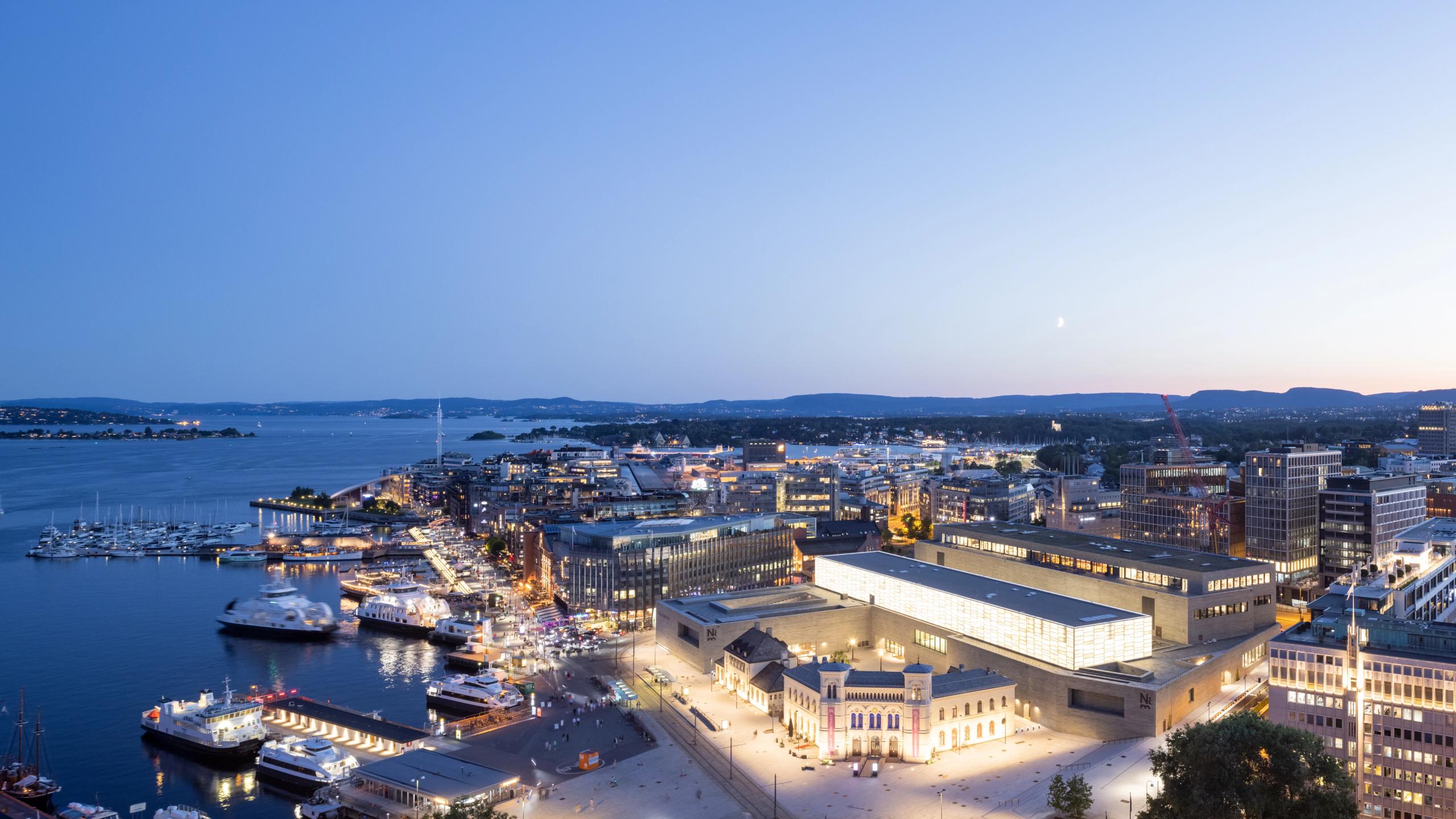 Utsikt over byen fra Nationalmuseet i Oslo