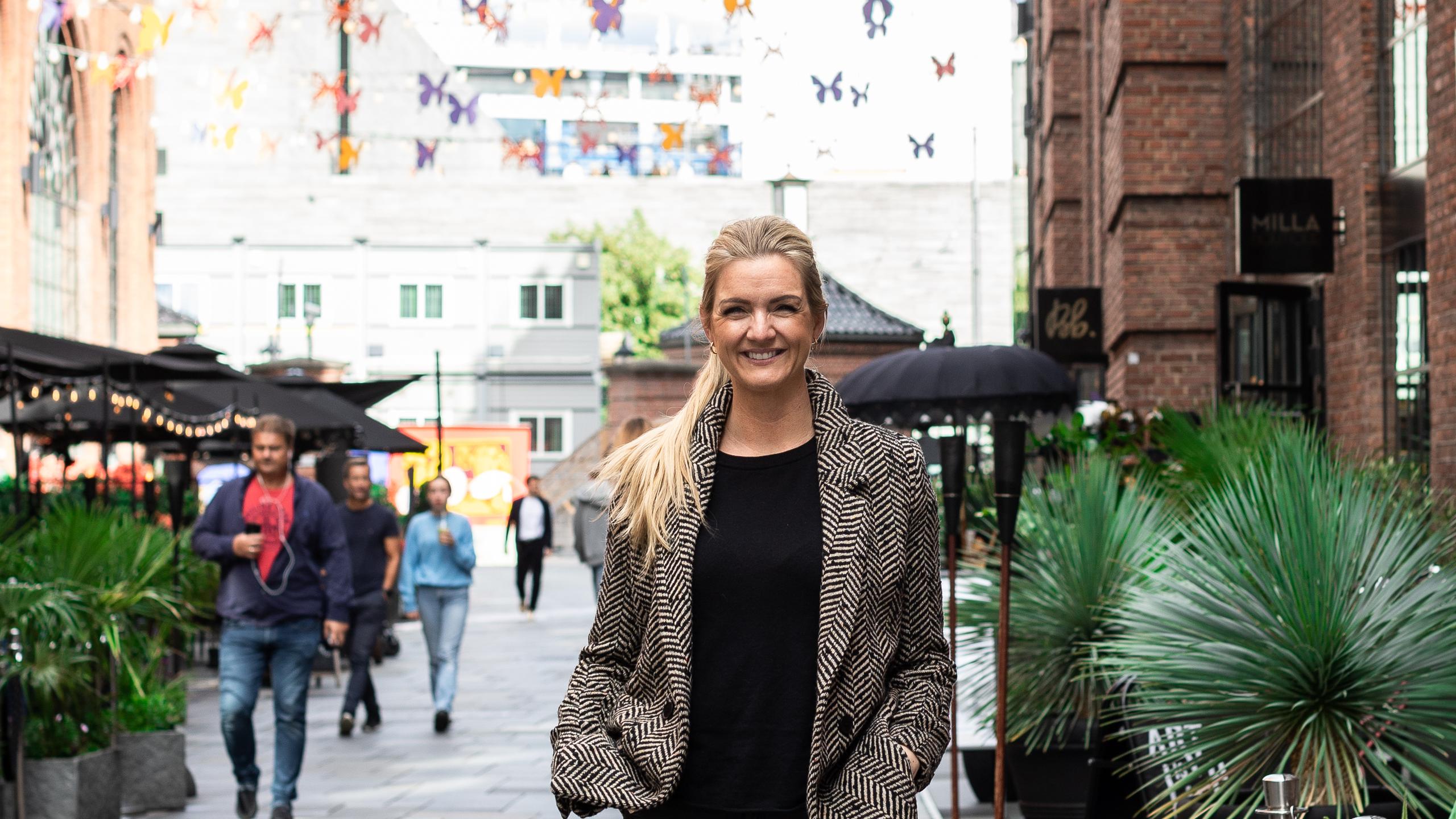Food blogger Hanne-Lene Dahlgren at Aker Brygge in Oslo
