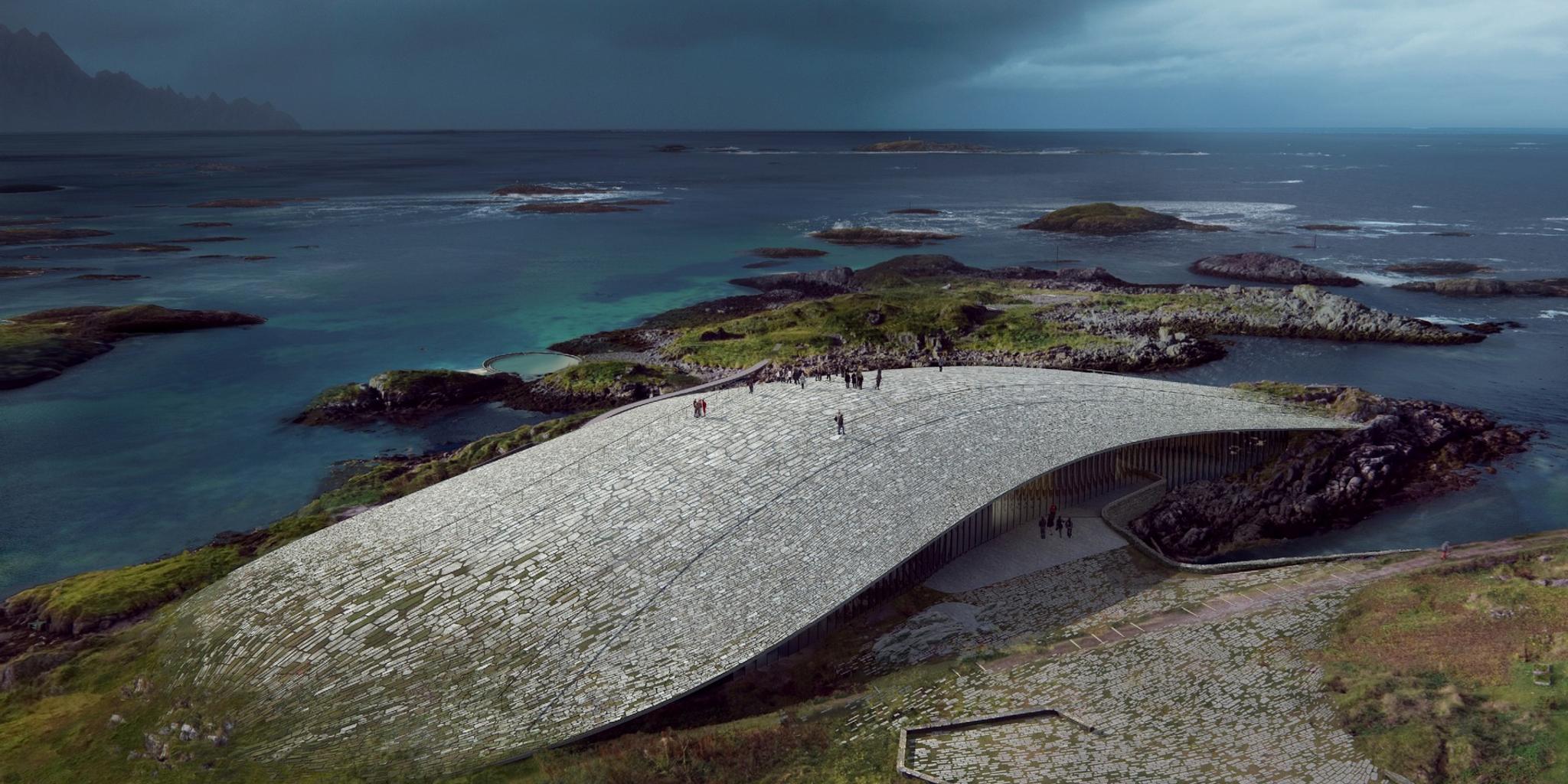 Illustration of the cultural museum The Whale in Vesterålen, Northern Norway
