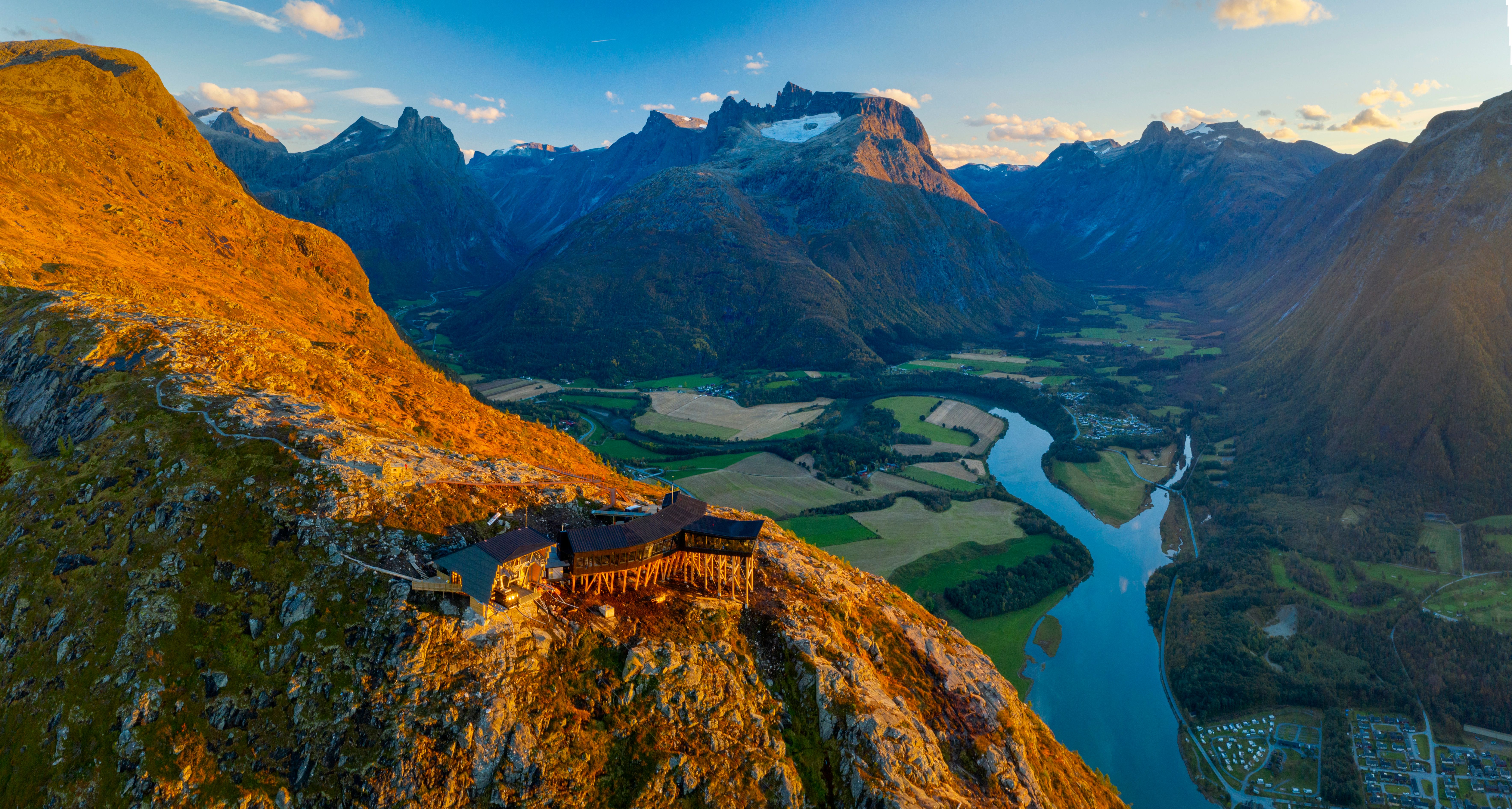 A restaurant on top of a mountain.