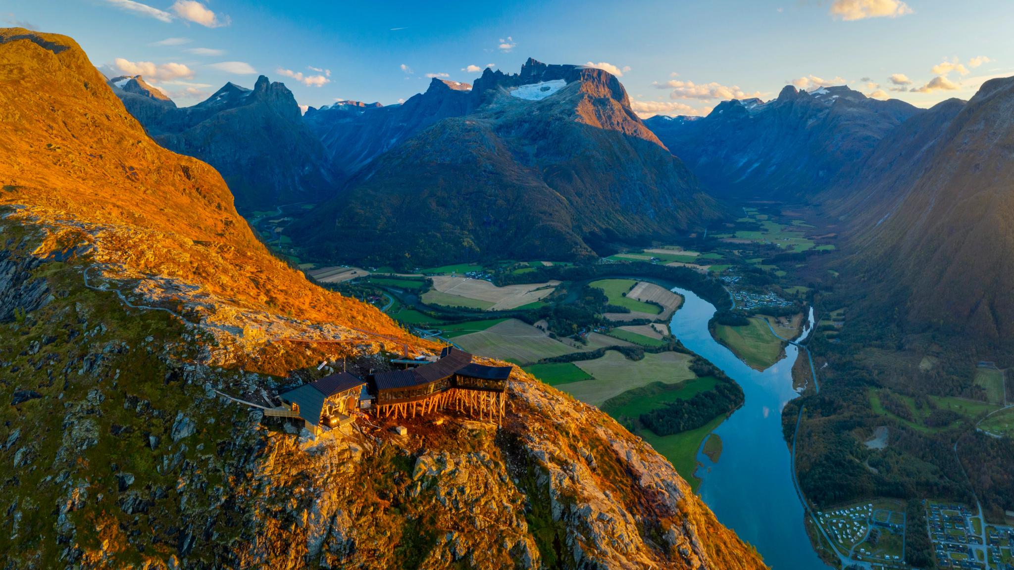 A restaurant on top of a mountain.