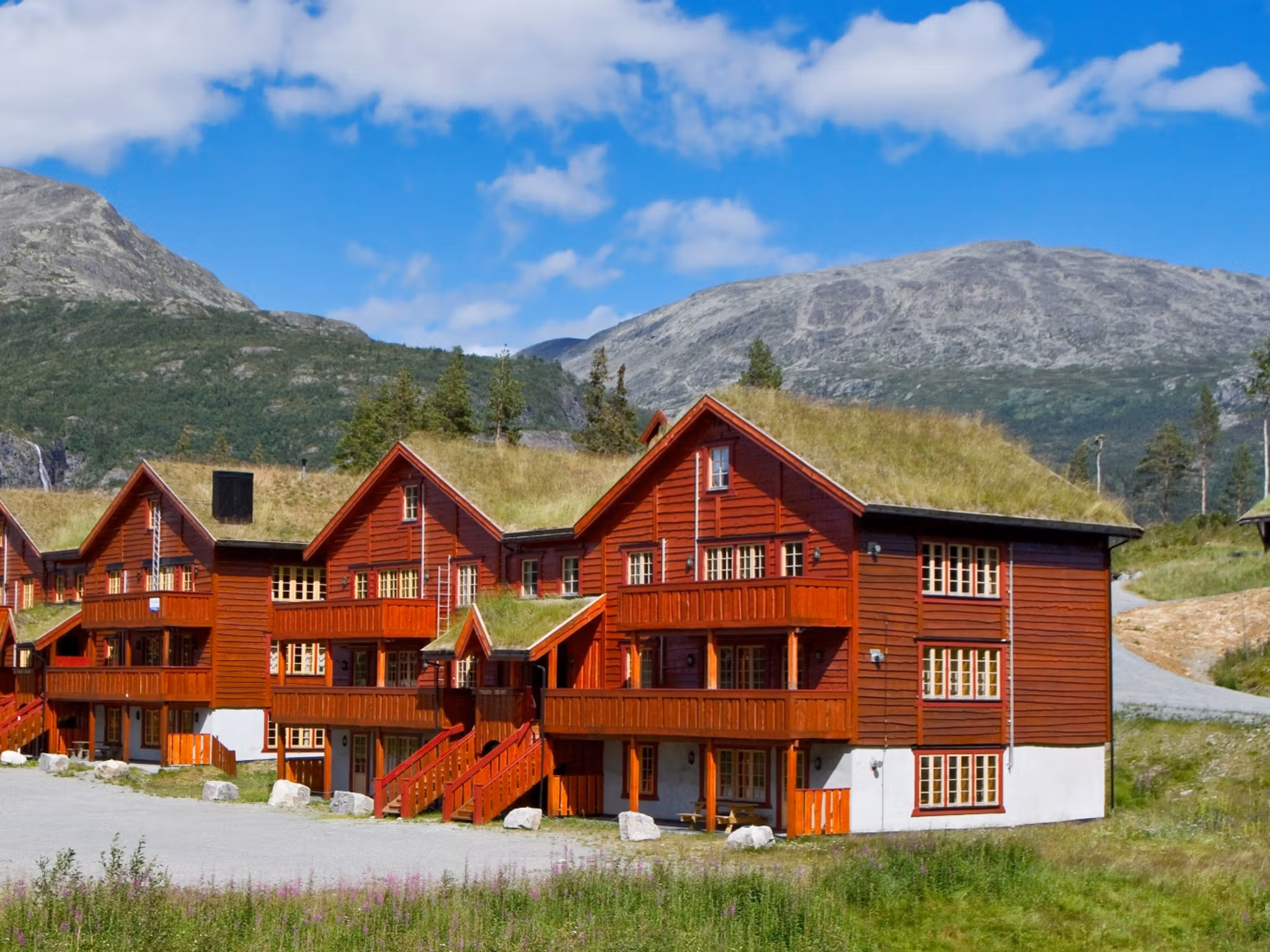 Apartment buildings in Hemsedal, Norway