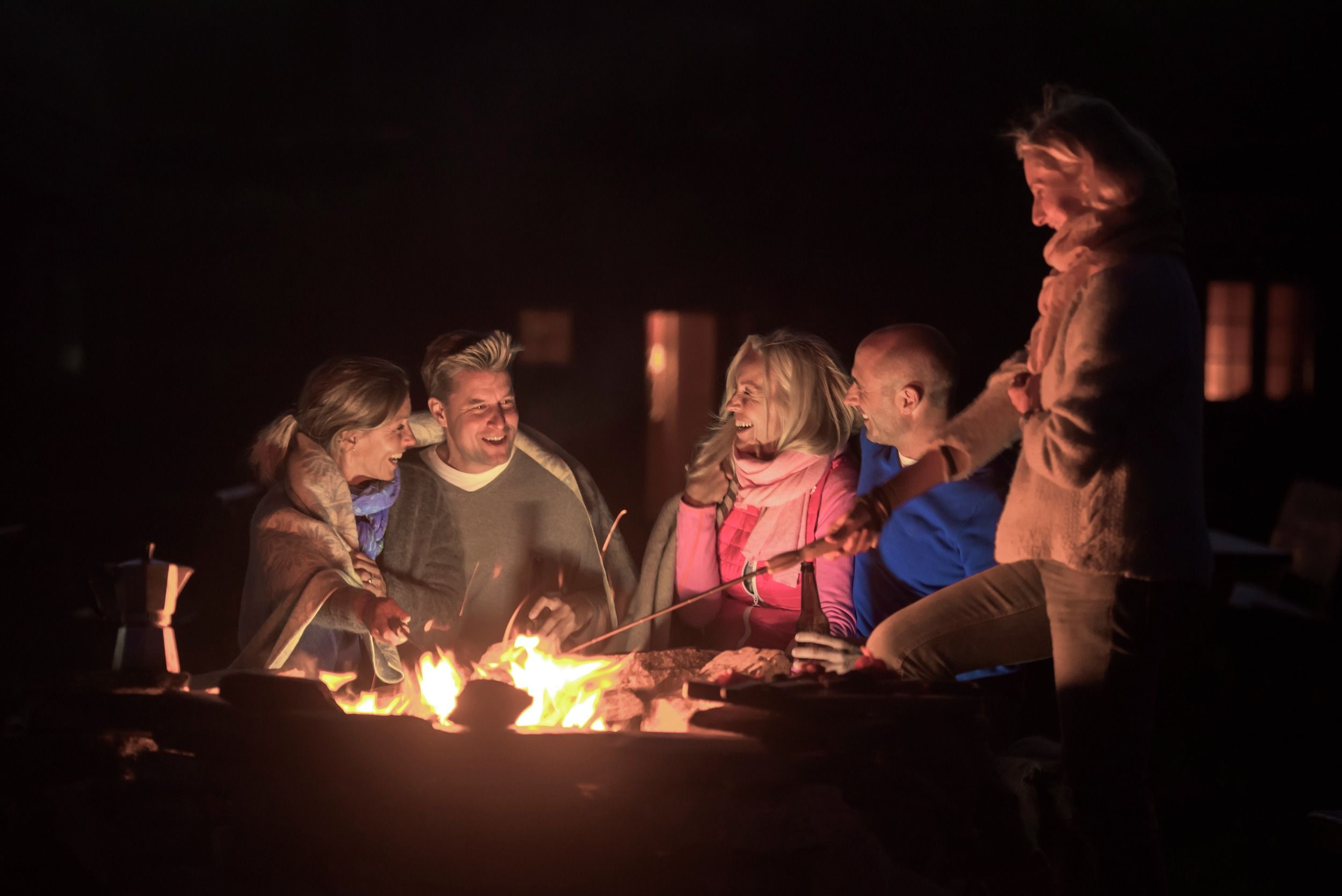 Cosy evening time by the fire