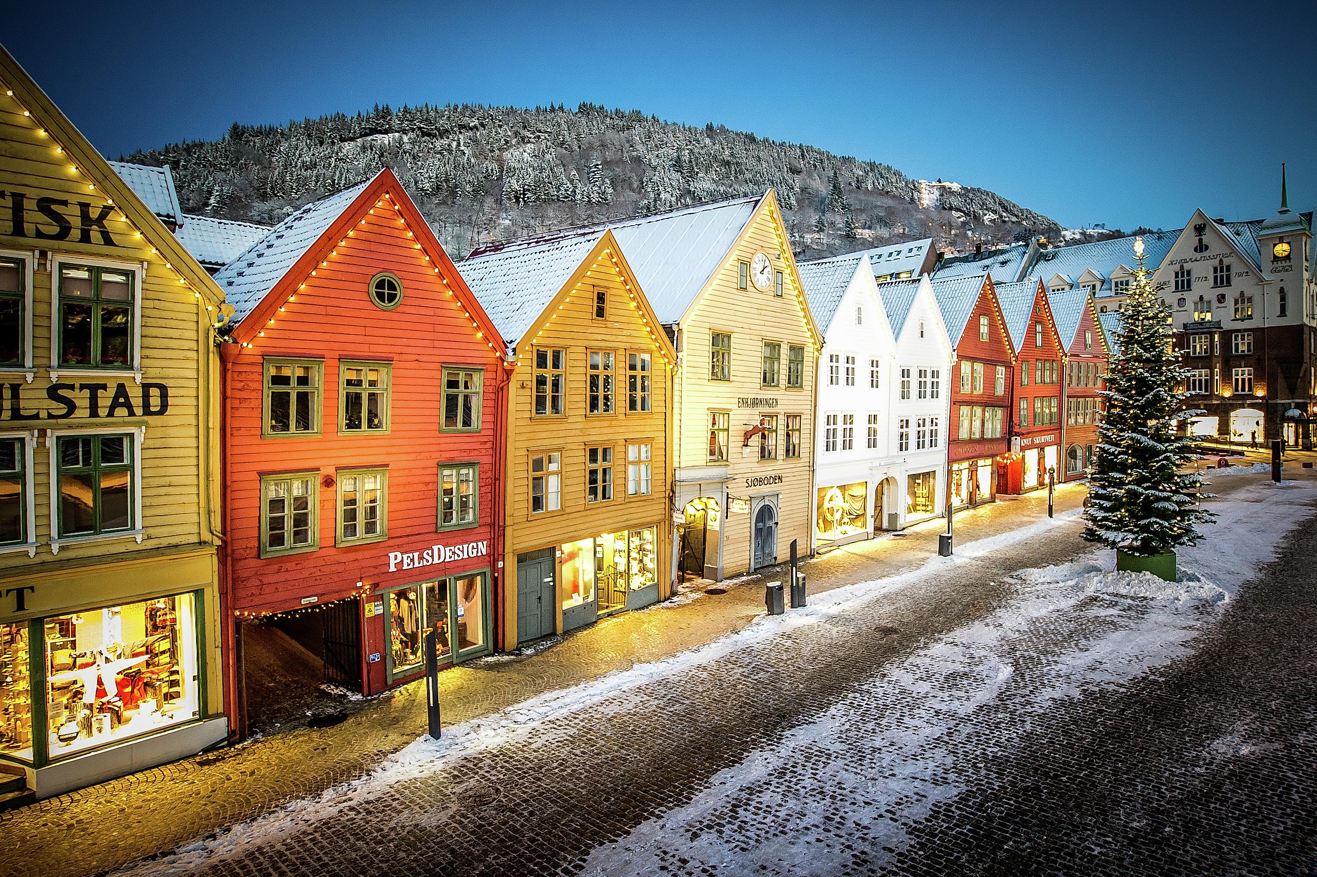 Jul på Bryggen i Bergen