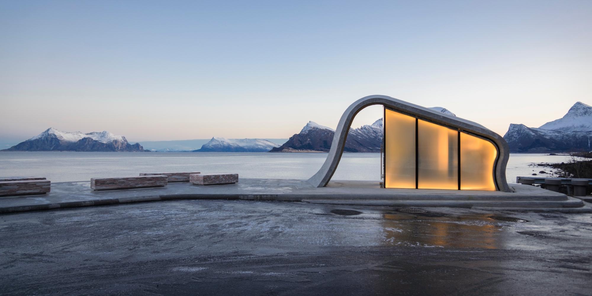 Restroom Ureddplassen, Norwegian Scenic Route Helgelandskysten in Northern Norway
