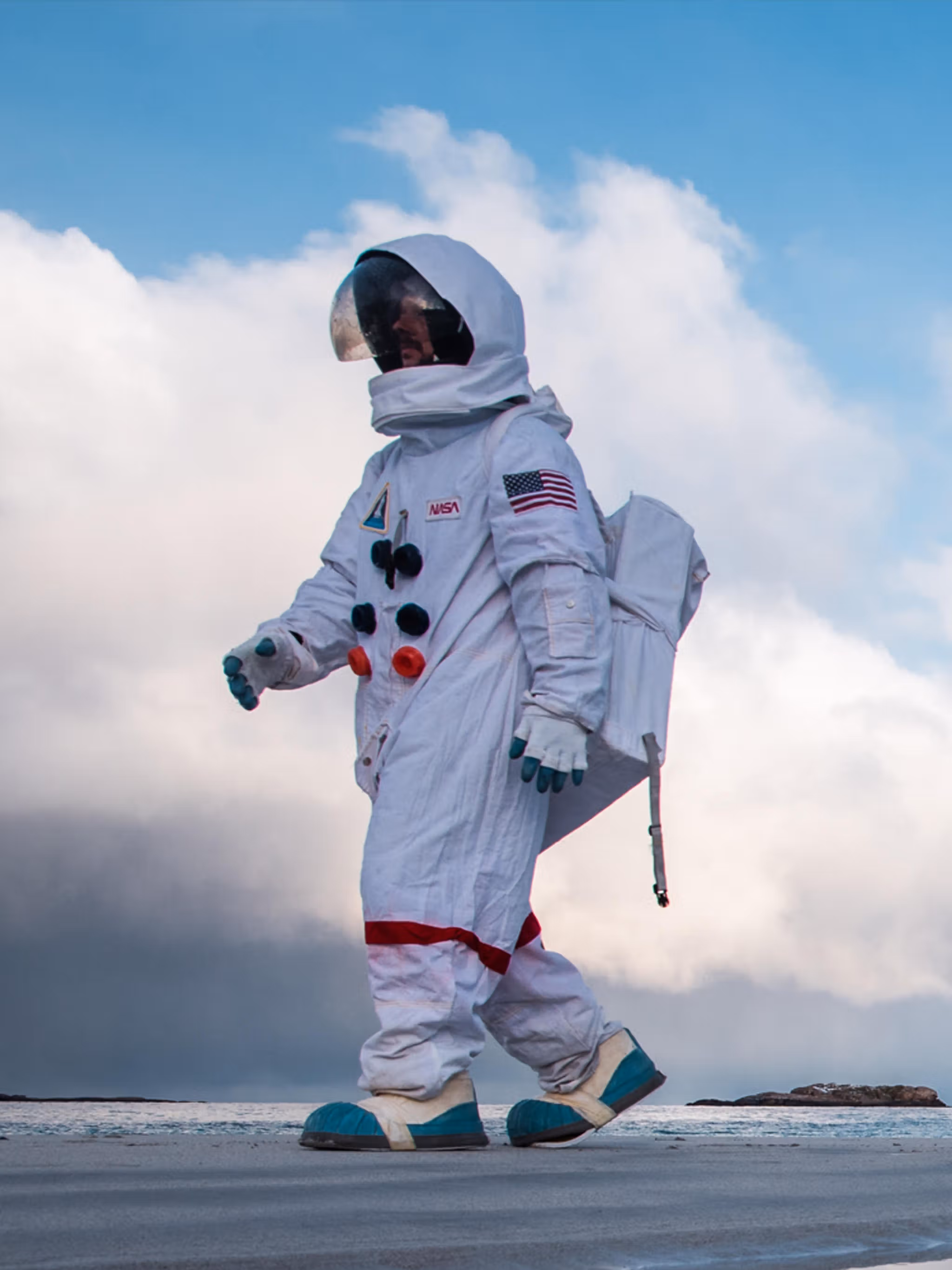 An astronaut at Andøya Space learning and experience center in Northern Norway