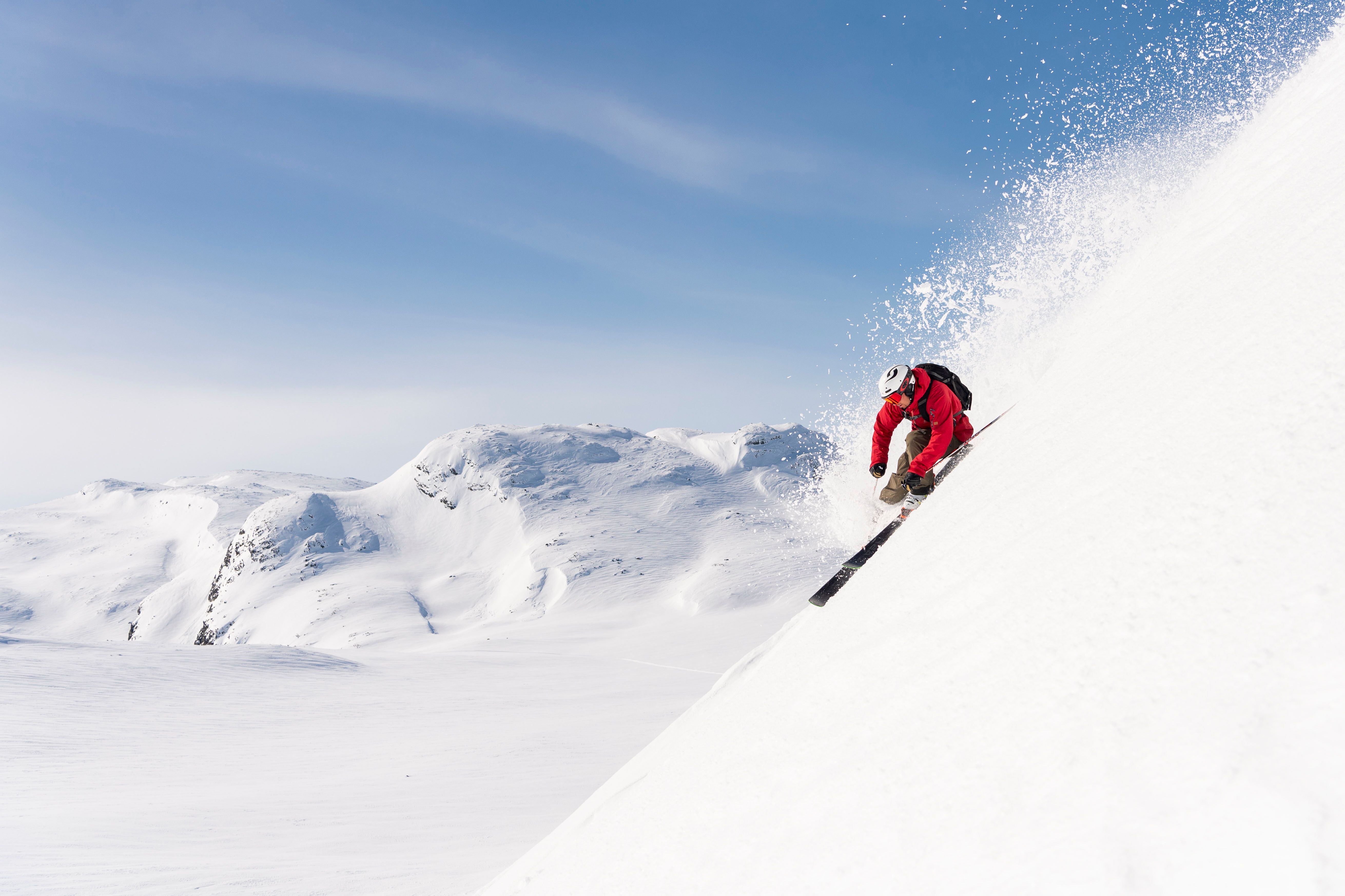 Off-piste skiing in Hemsedal, Eastern Norway