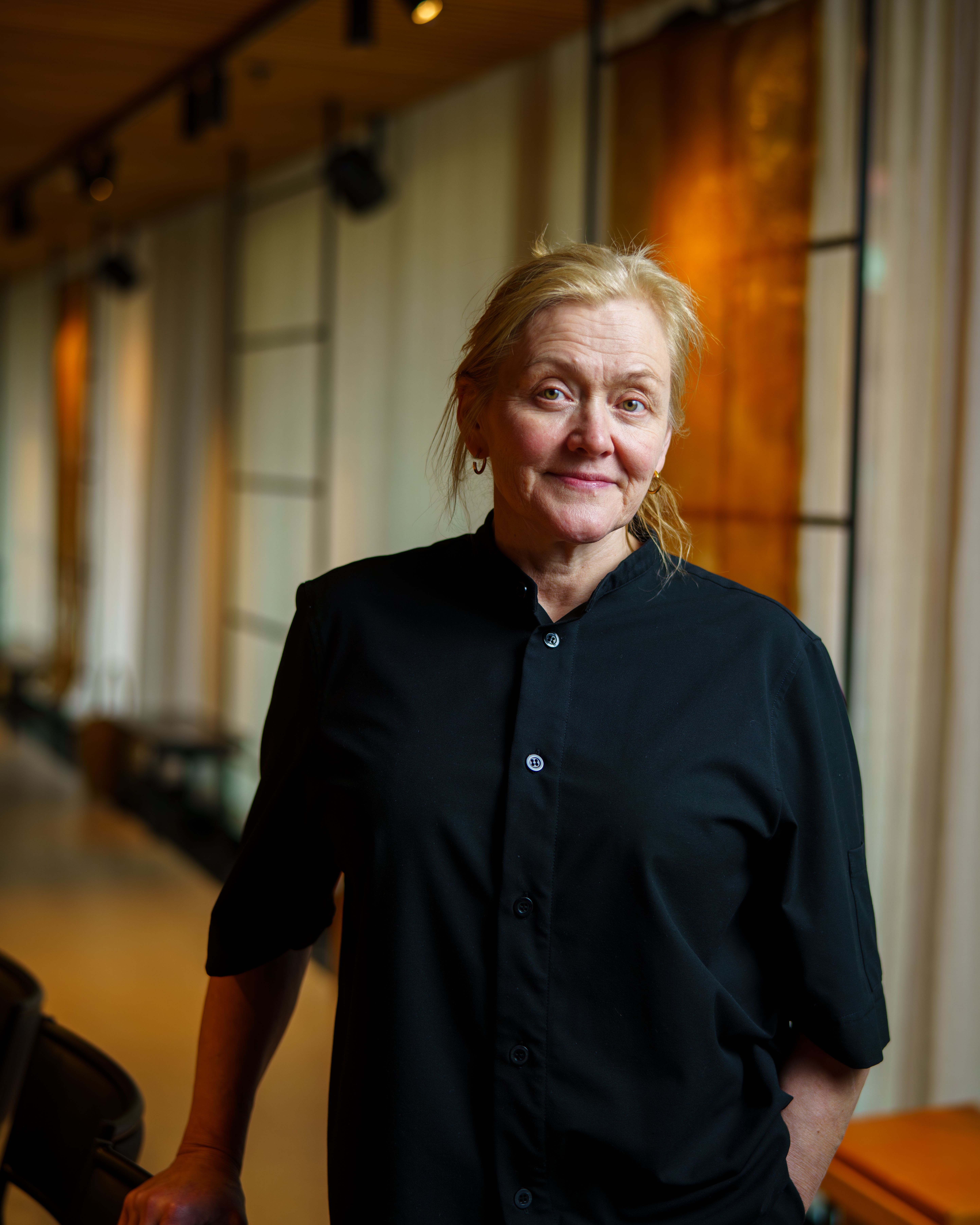 Portrait of Heidi Bjerkan at the Credo restaurant at The National Library in Oslo