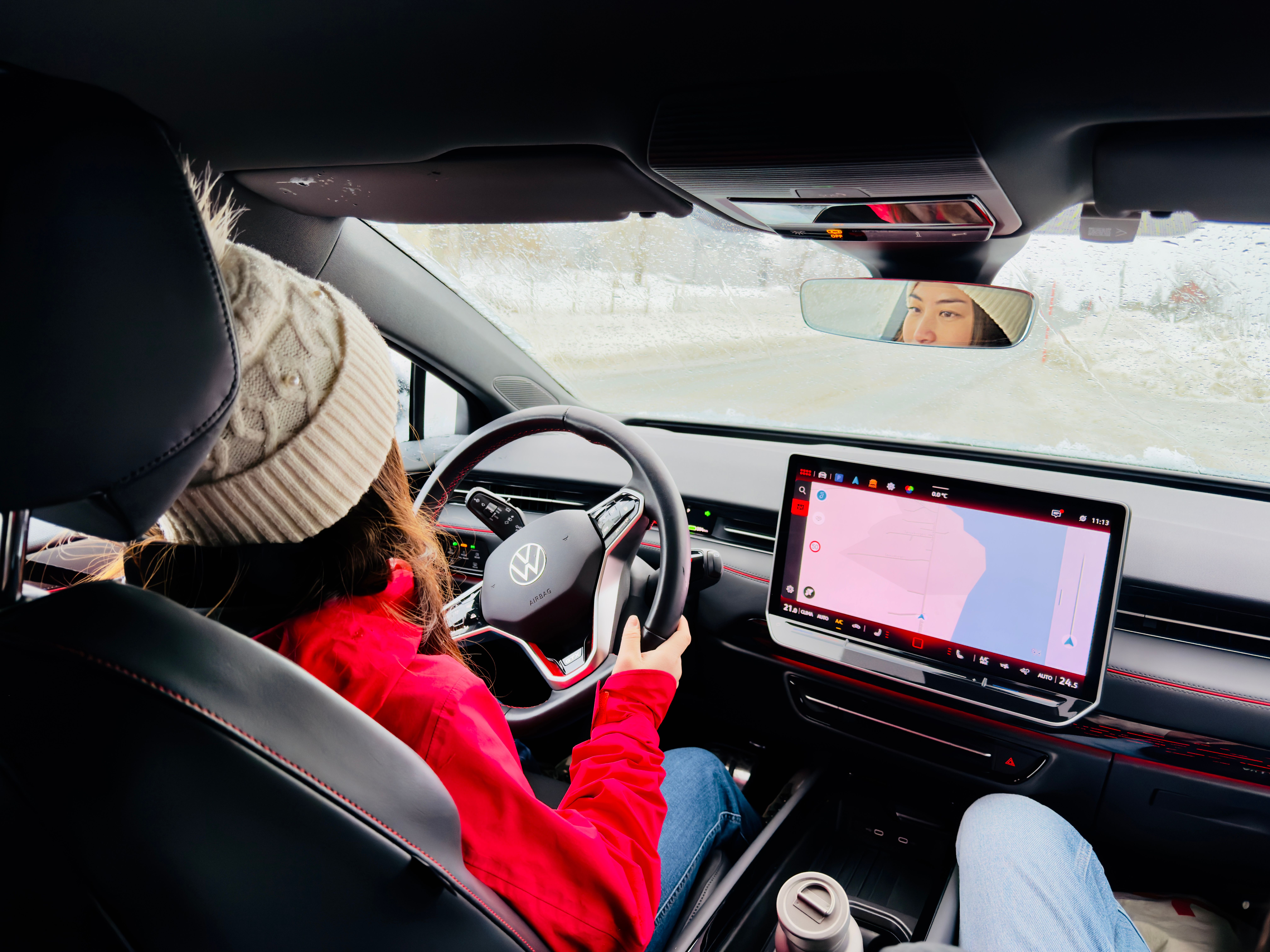 A woman driving in Norway 