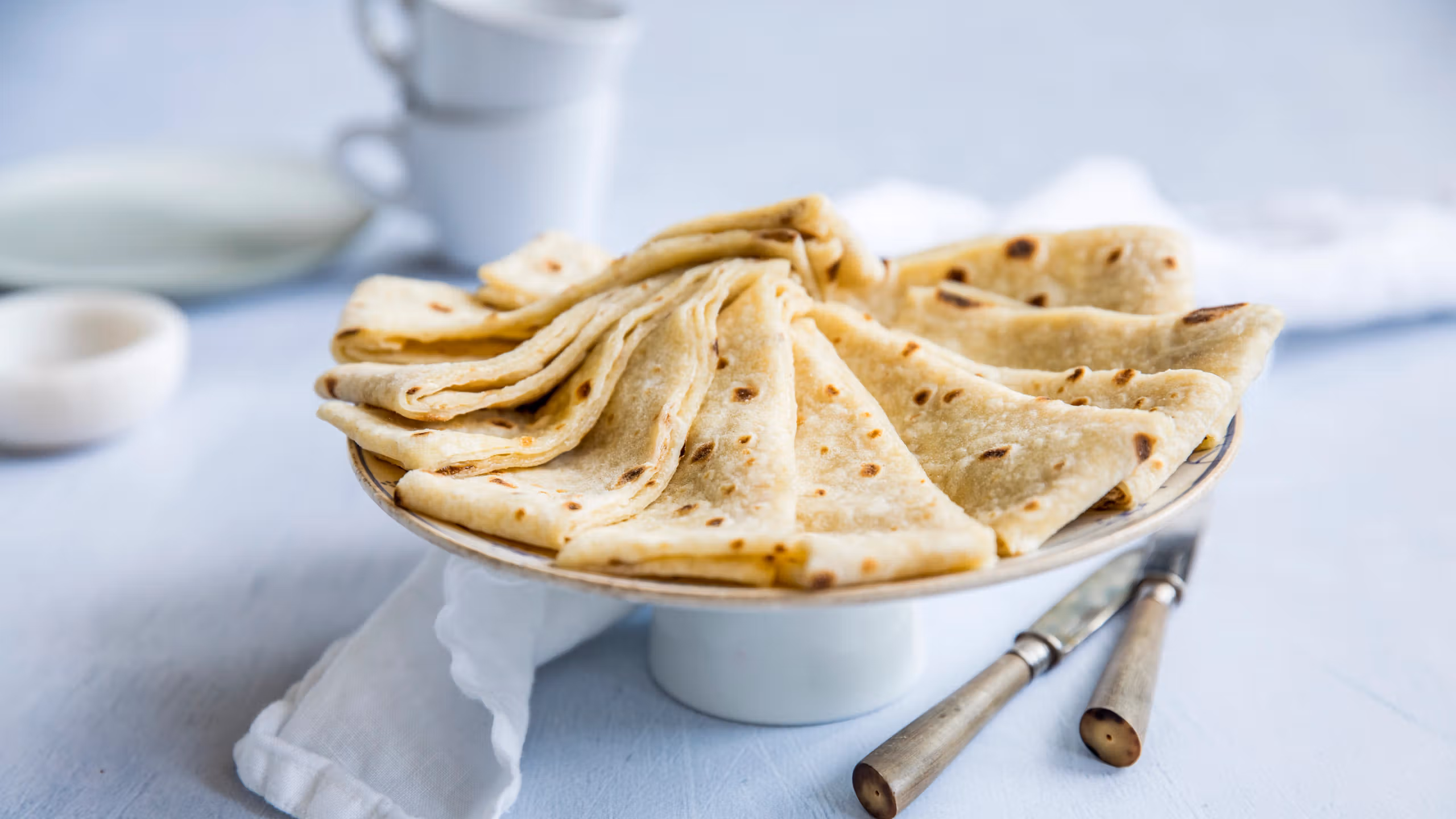 Kling lefse on a platter in Norway