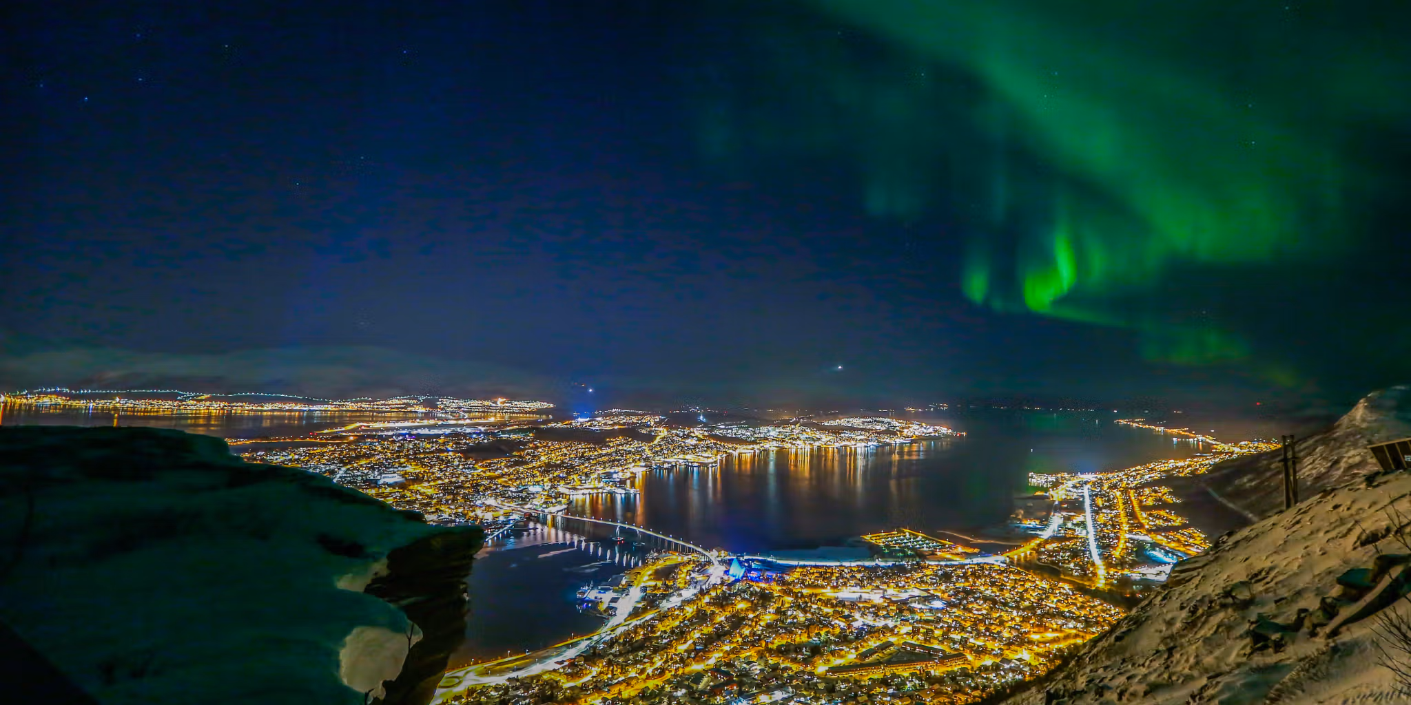 Northern lights over Tromsø in Northern Norway