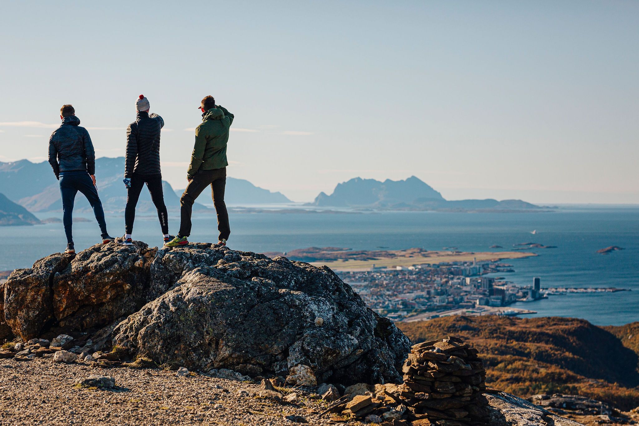 People hiking to Keiservarden in Bodø, Northern Norway