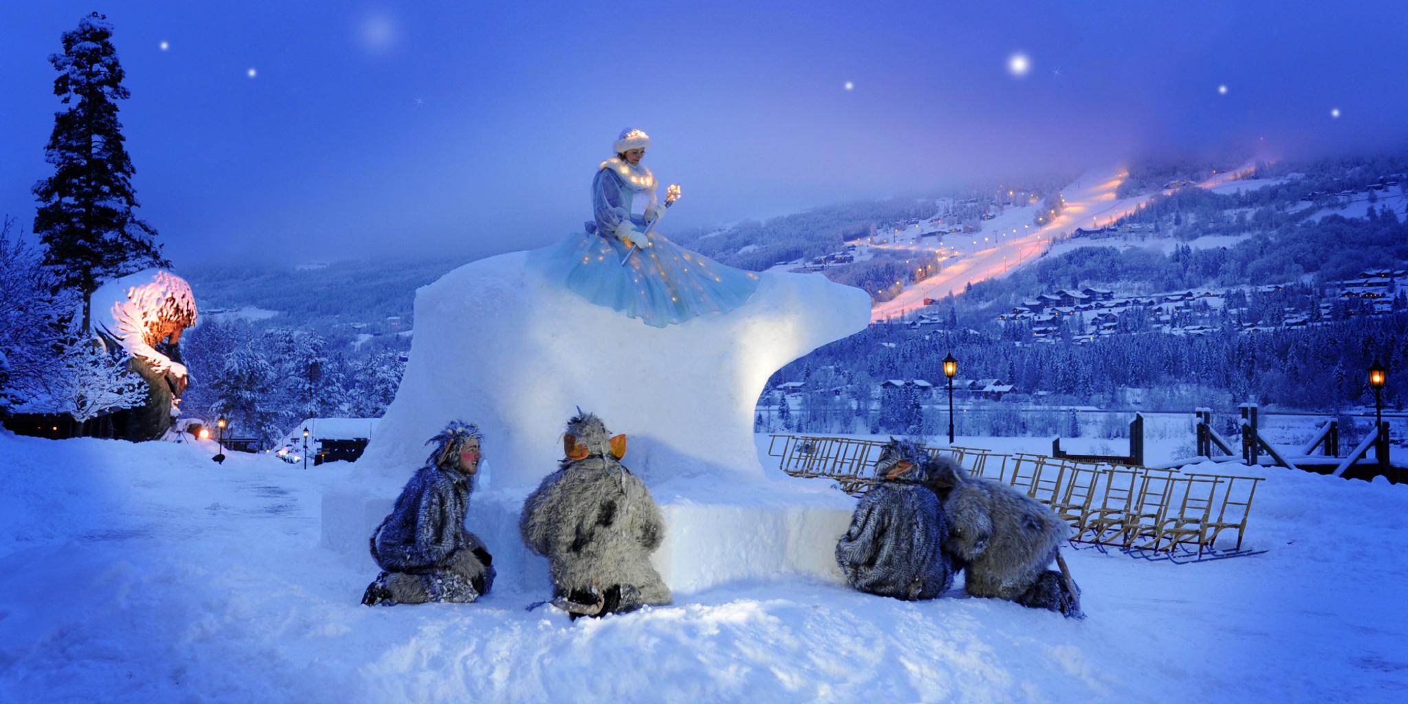 Hunderfossen vinterpark i Lillehammer