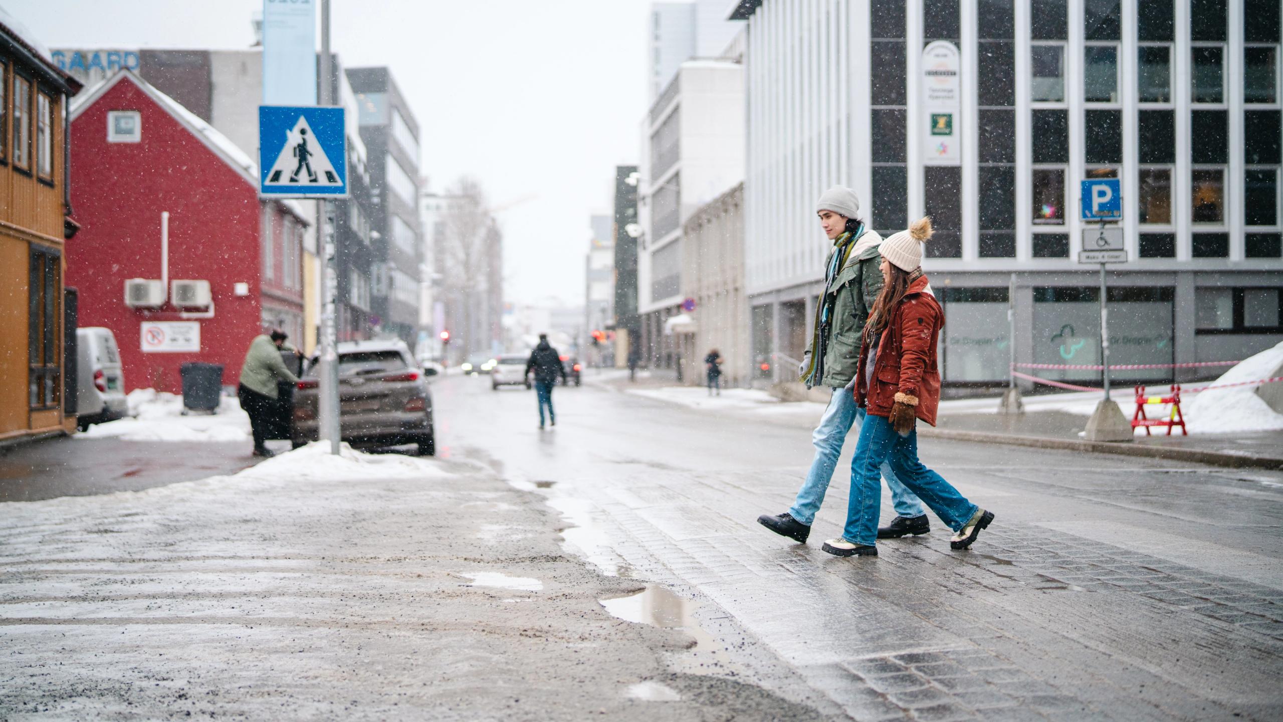 Pedestrian crossing in Tromsø