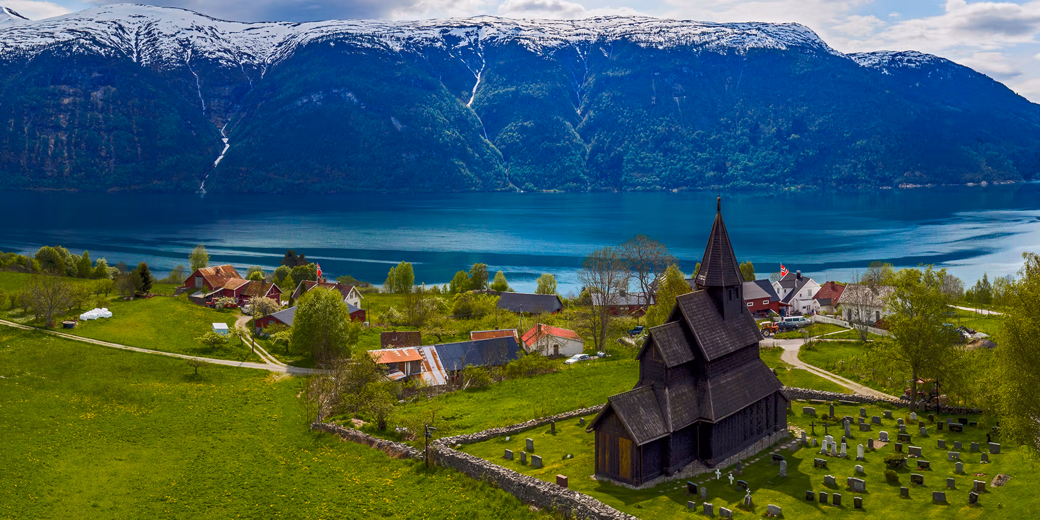 Urnes stave church in Luster in Sognefjord, Fjord Norway