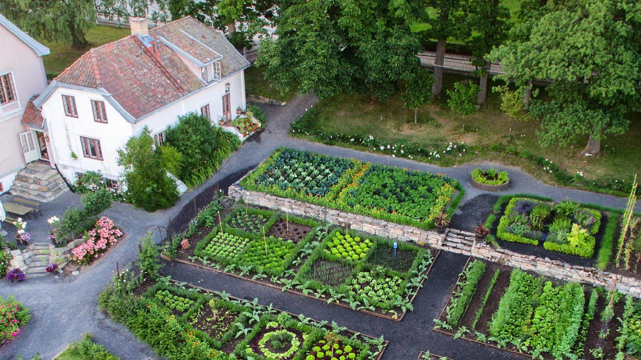 Krydderhagen på Hovelsrud Gård, ved Mjøsa