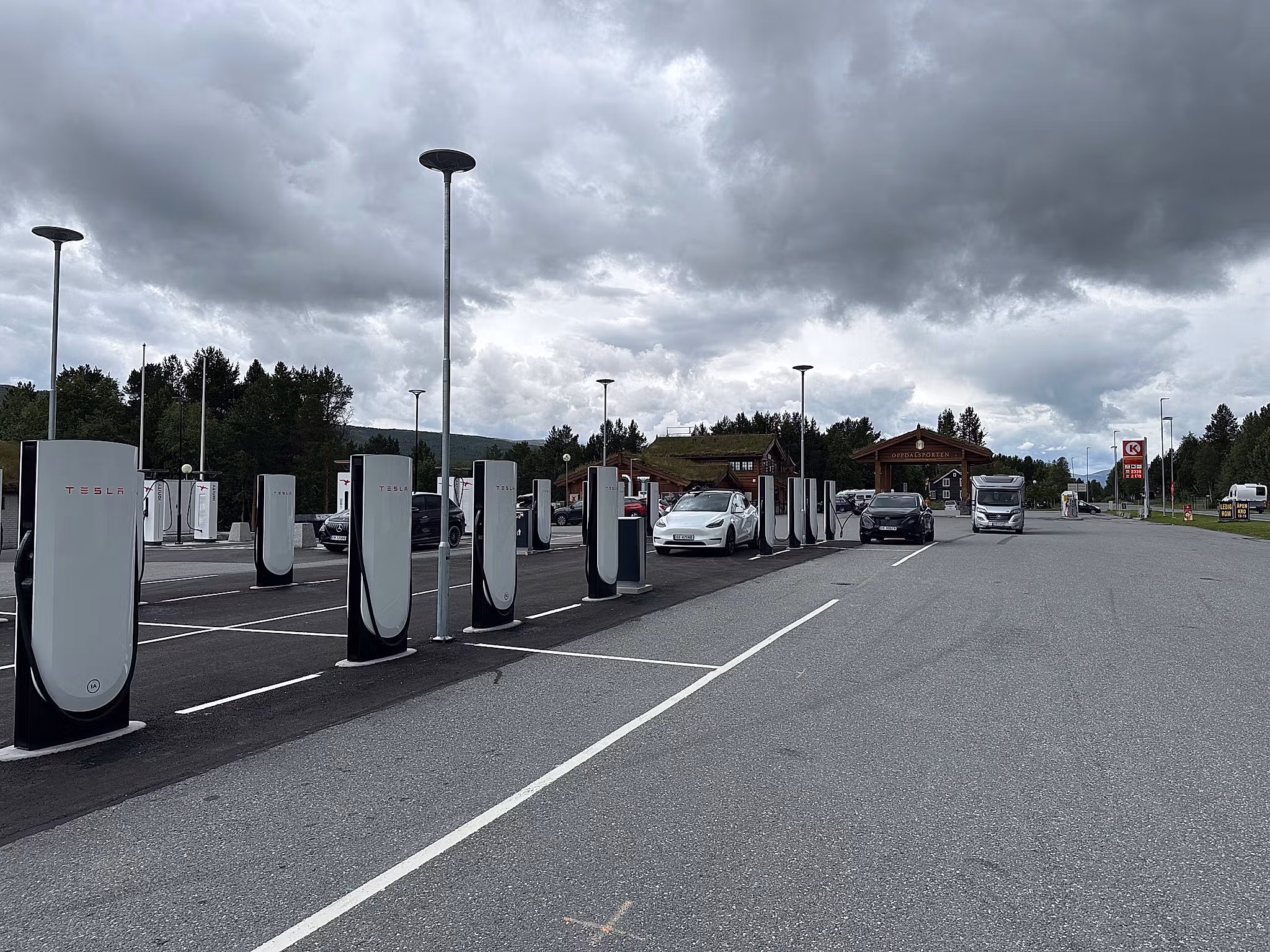 En ladestasjon i Norge for elbiler
