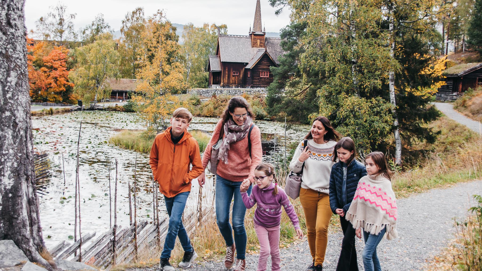 A family having a great time in Maihaugen, Lillehammer