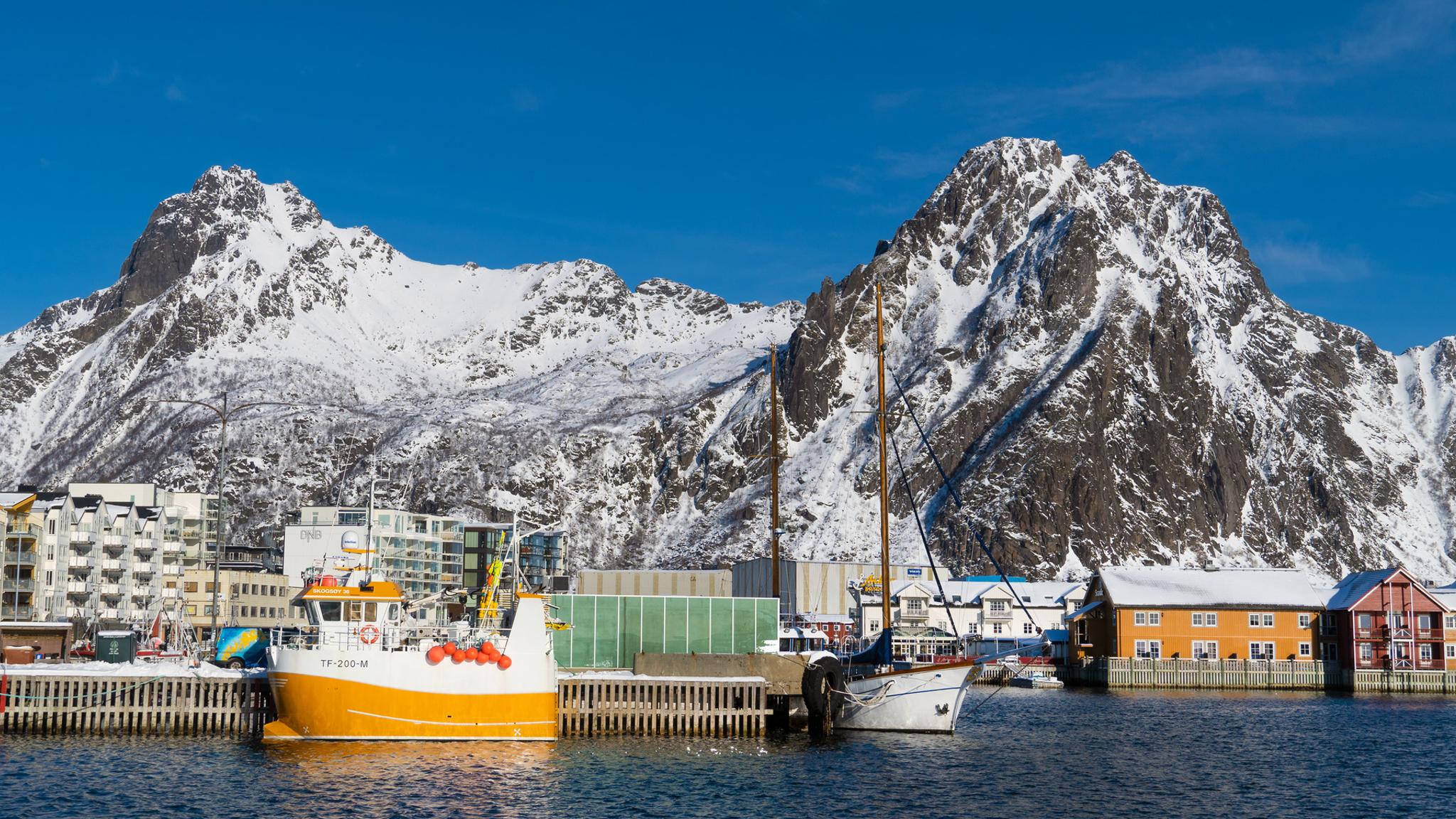 Svolvær in winter time, Lofoten, Norway.