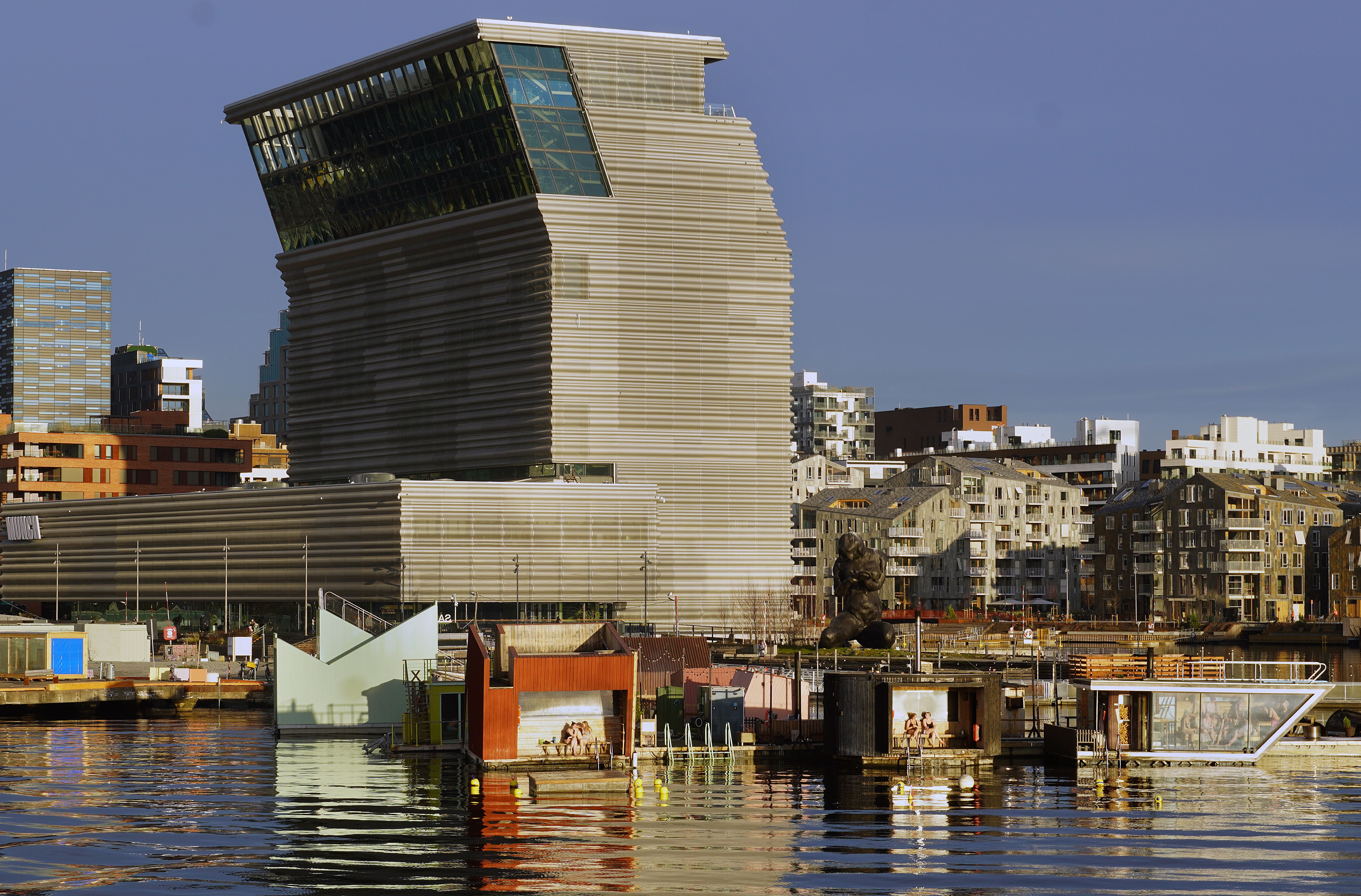 Fjord sauna village in Bjørvika in Oslo