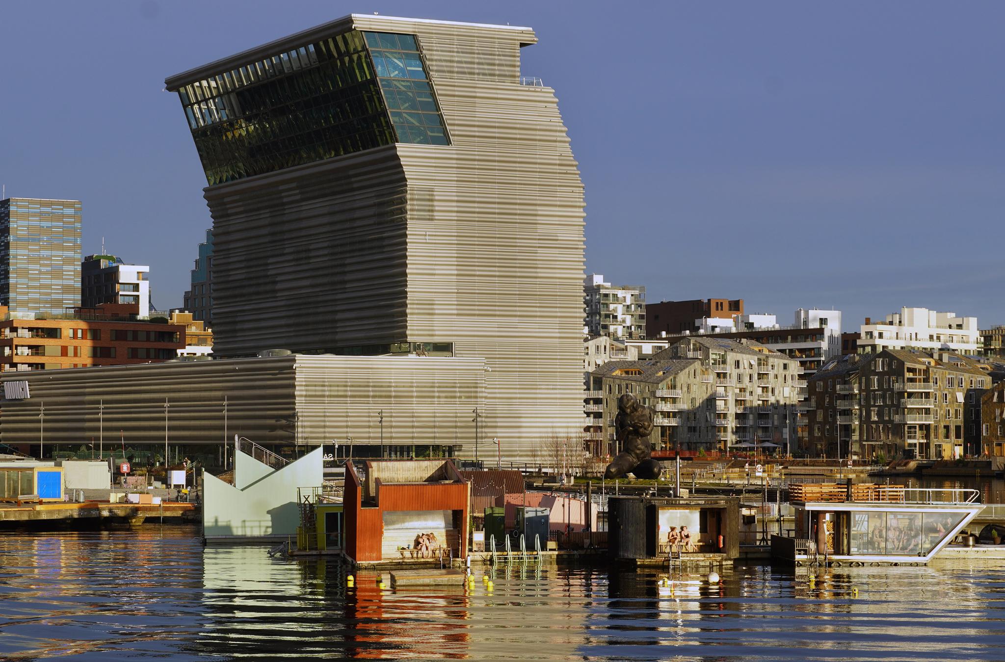 Fjord sauna village in Bjørvika in Oslo