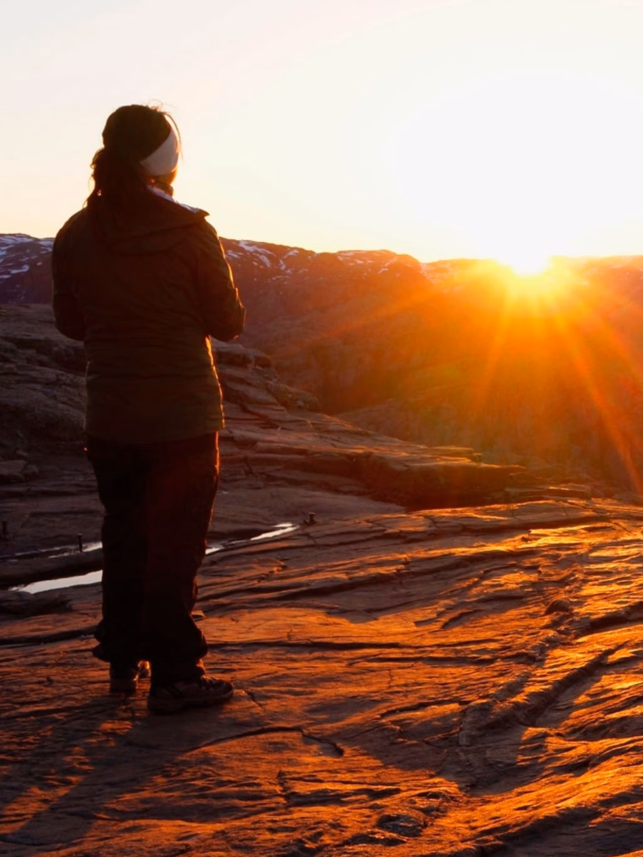 Sunrise The Pulpit Rock in Ryfylke, Fjord Norway
