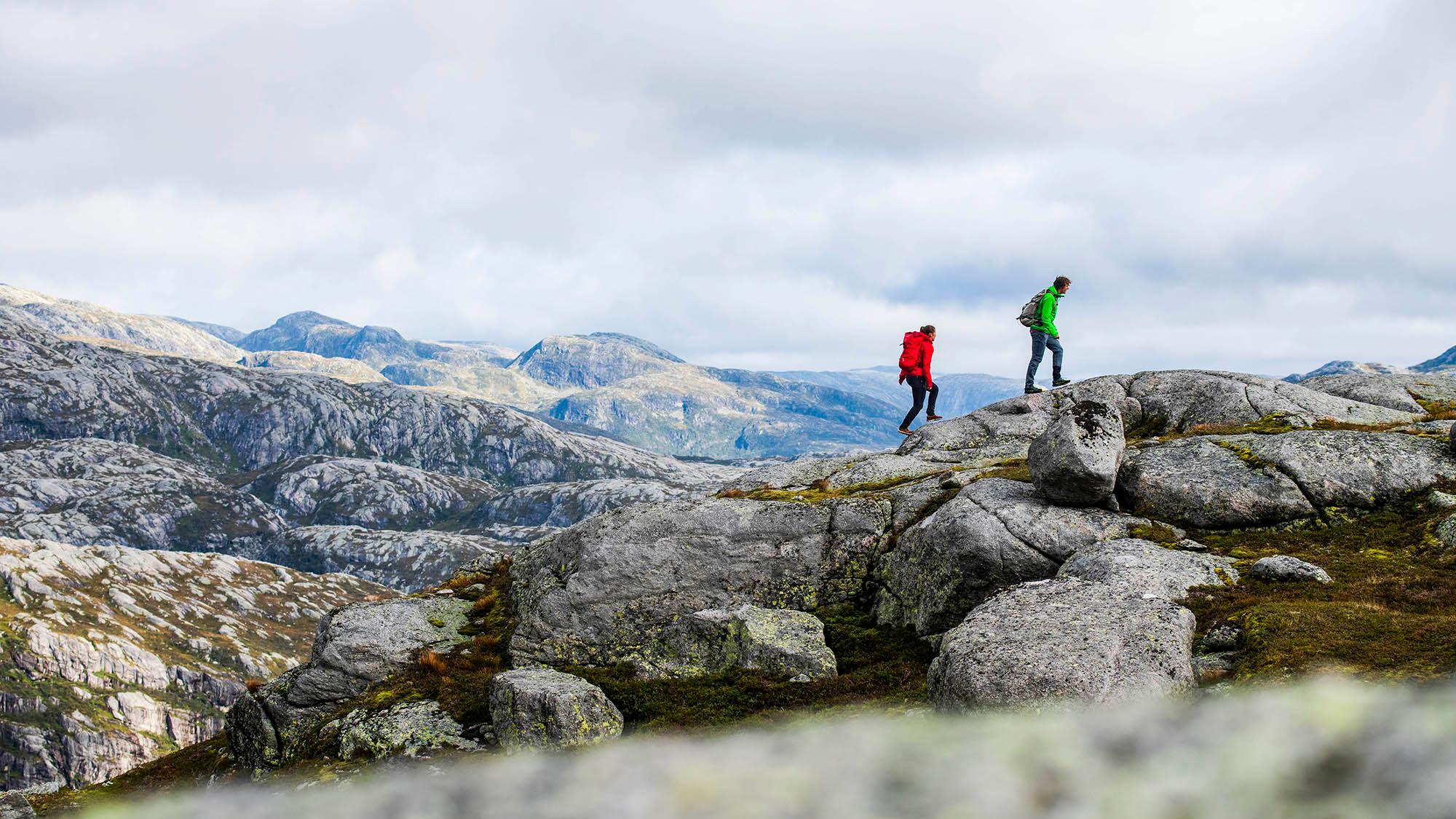 Hiking to Kjerag in Ryfylke in Fjord Norway