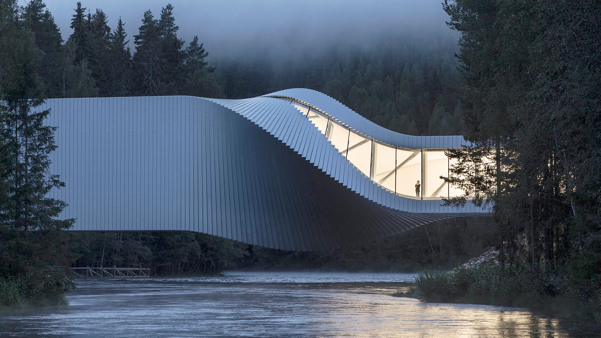 The Twist at the Kistefos Museum in Hadeland - Norway’s new art destination - surrounded by dense forest