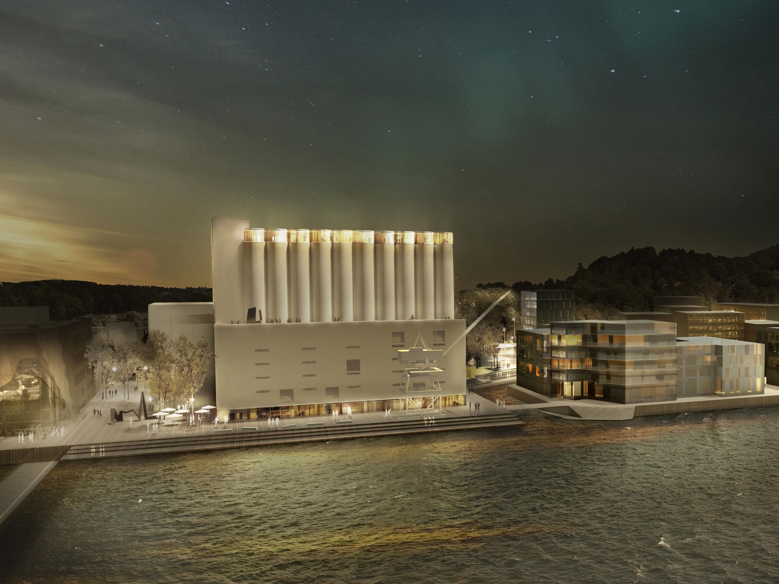 An architectural drawing of the Kunstsilo Art Museum in Kristiansand, Southern Norway