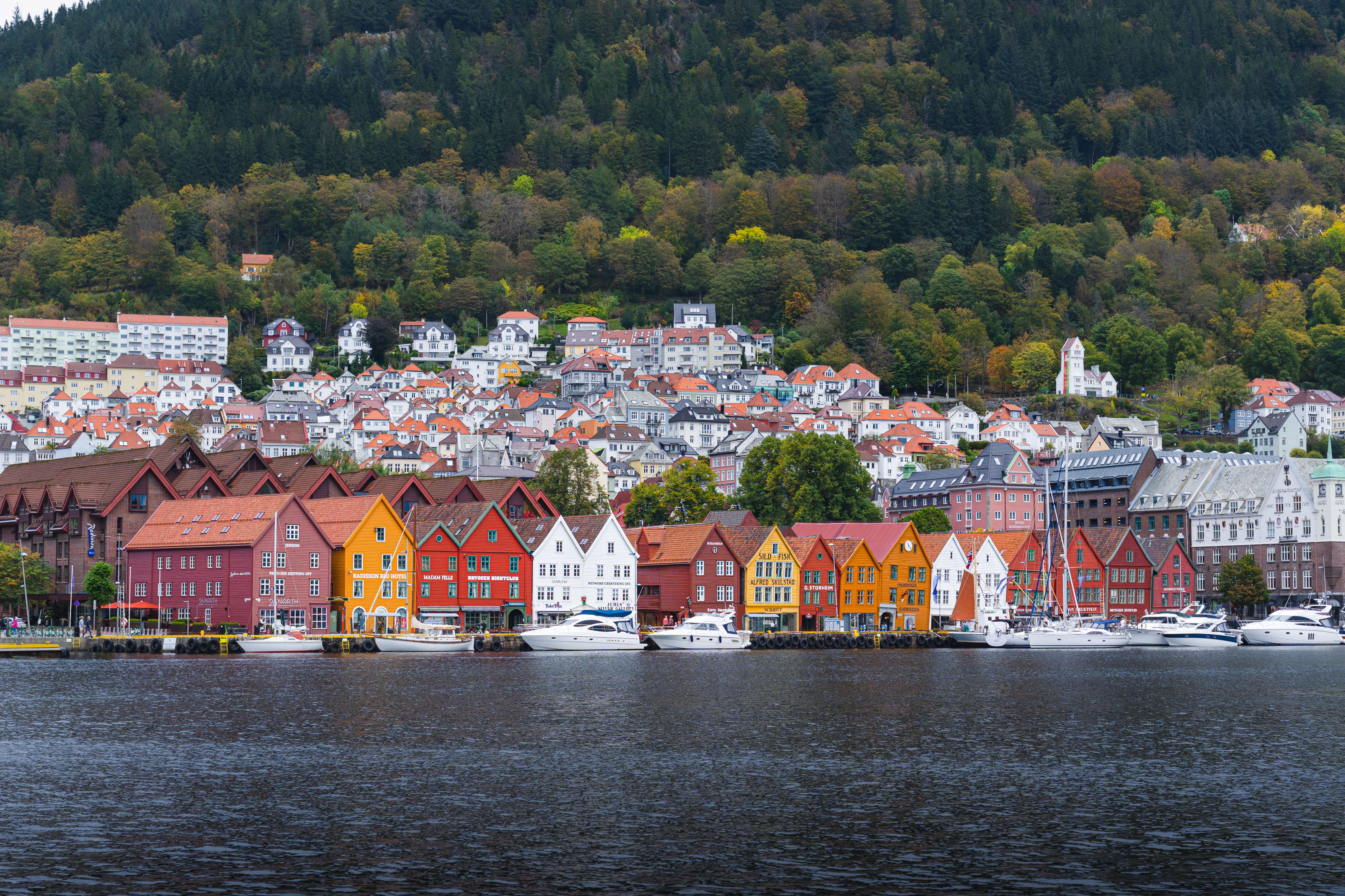 The UNESCO world heritage site Bryggen in Bergen, Fjord Norway