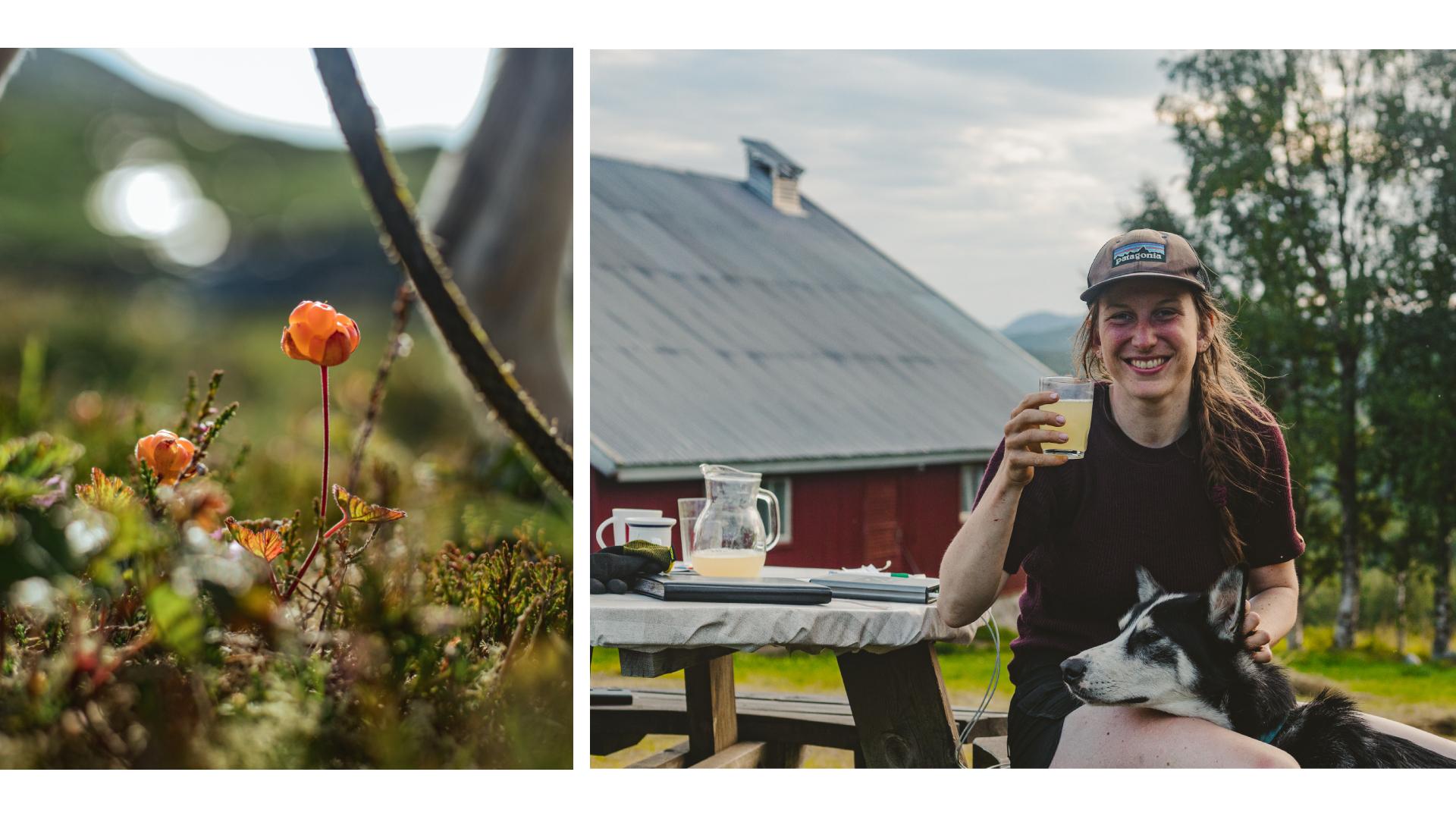 Kvinne nyter multer og limonade på fjelltur i Trøndelag