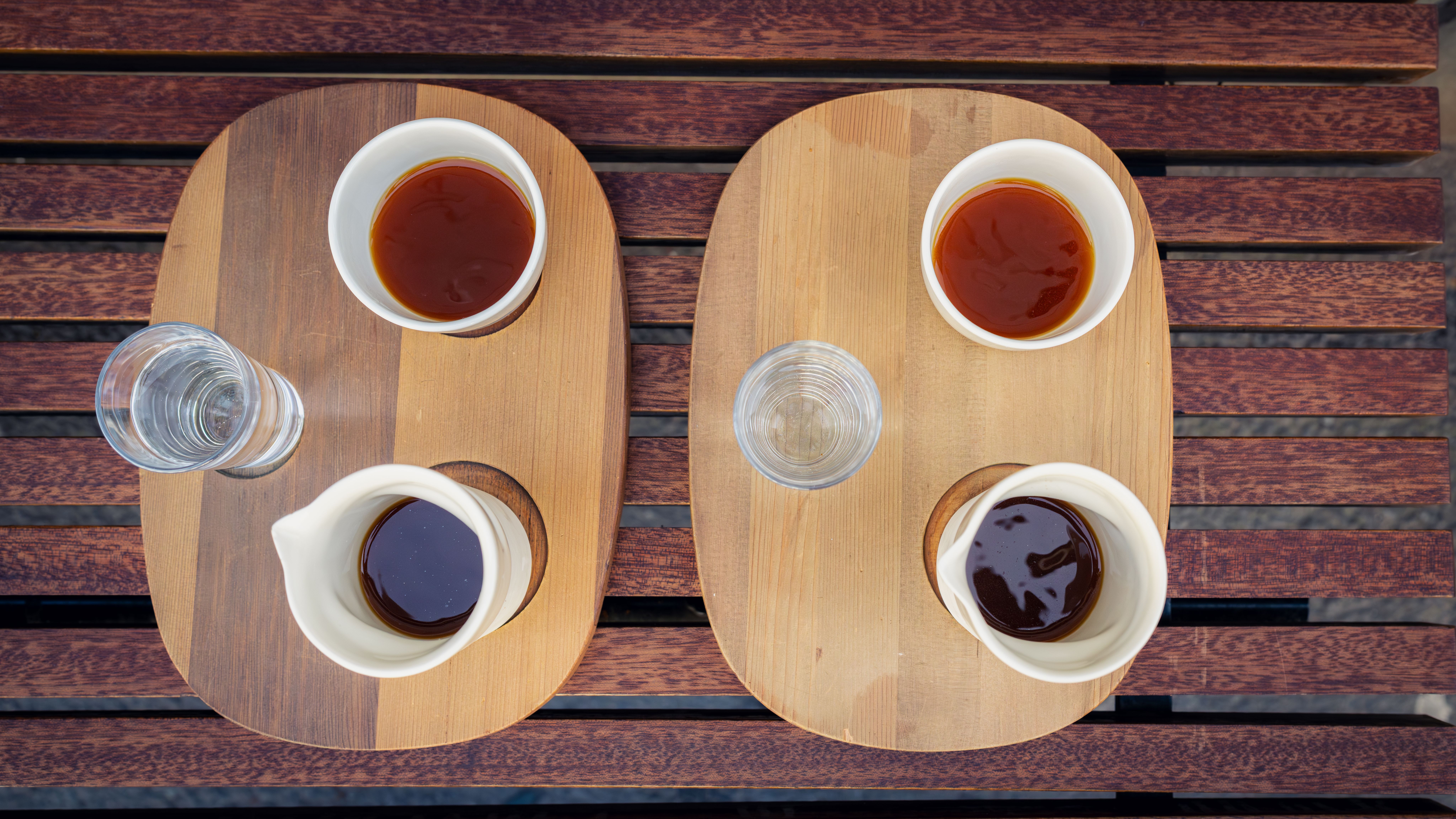 Two cups of black coffee