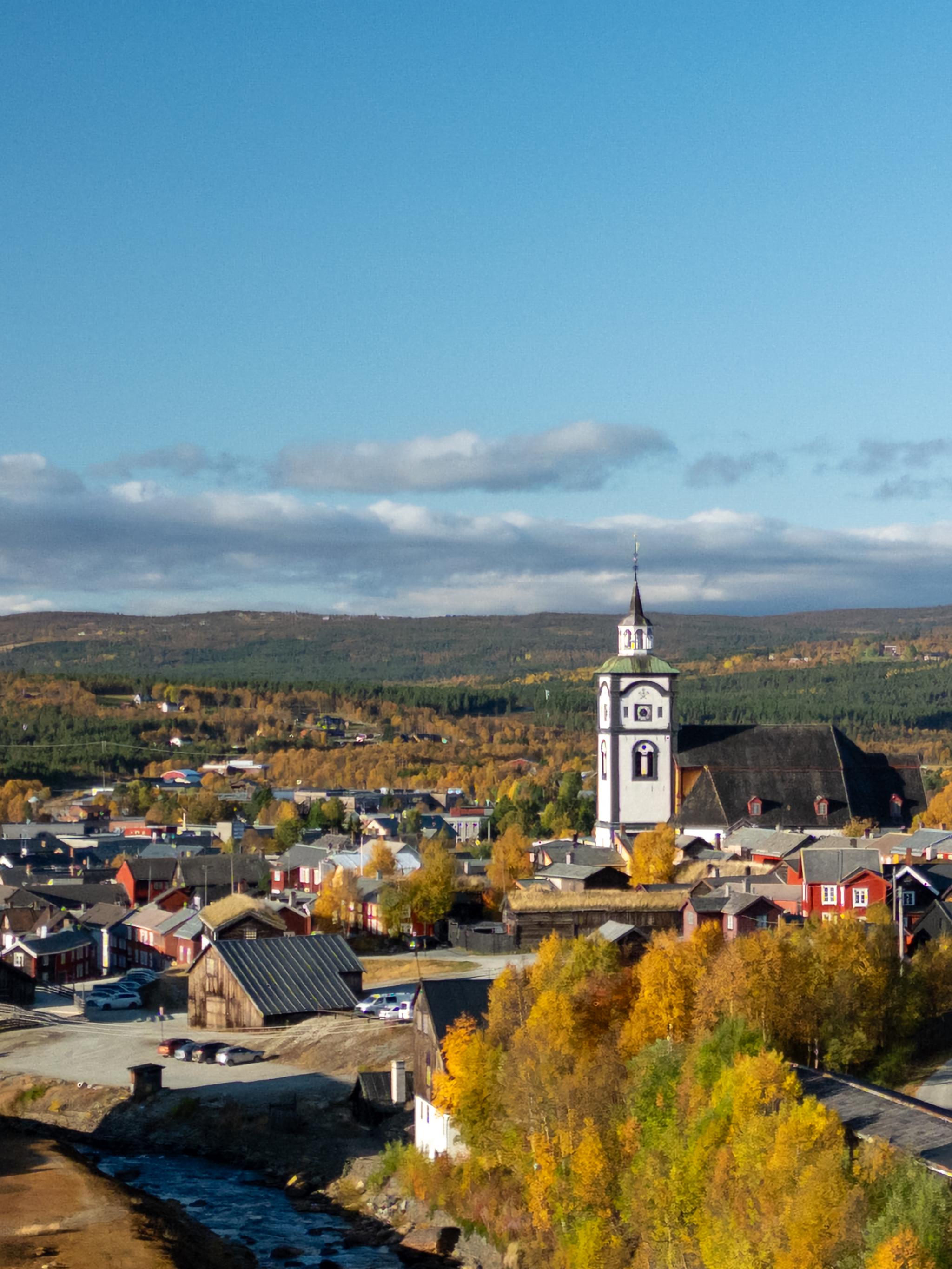 An overview of the town of Røros.