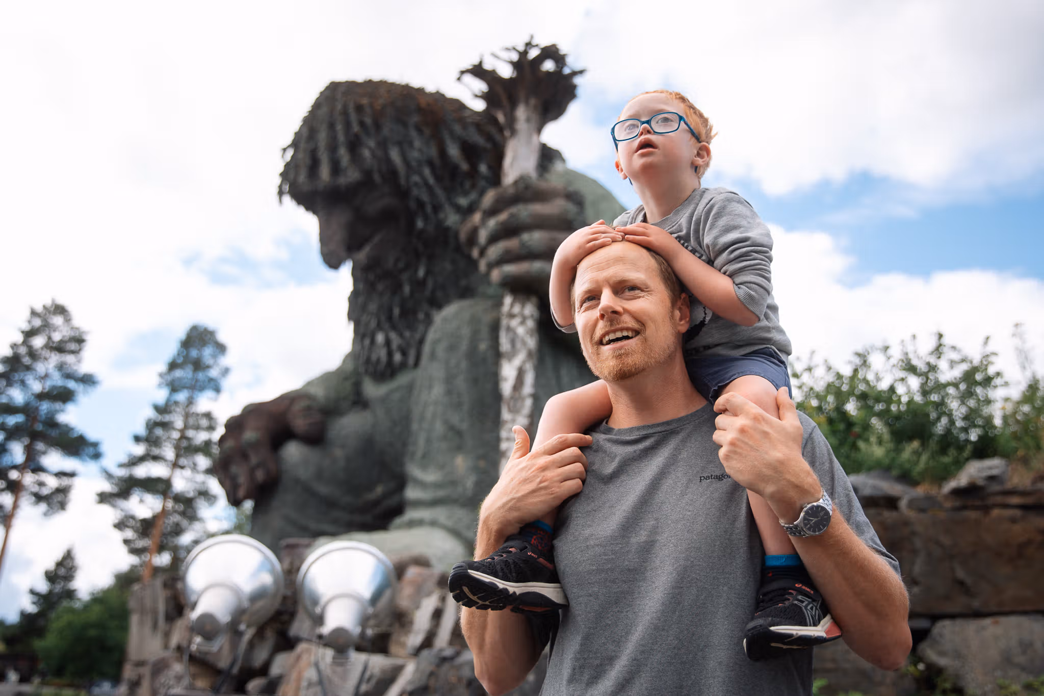 Family in Hunderfossen adventure park, Eastern Norway