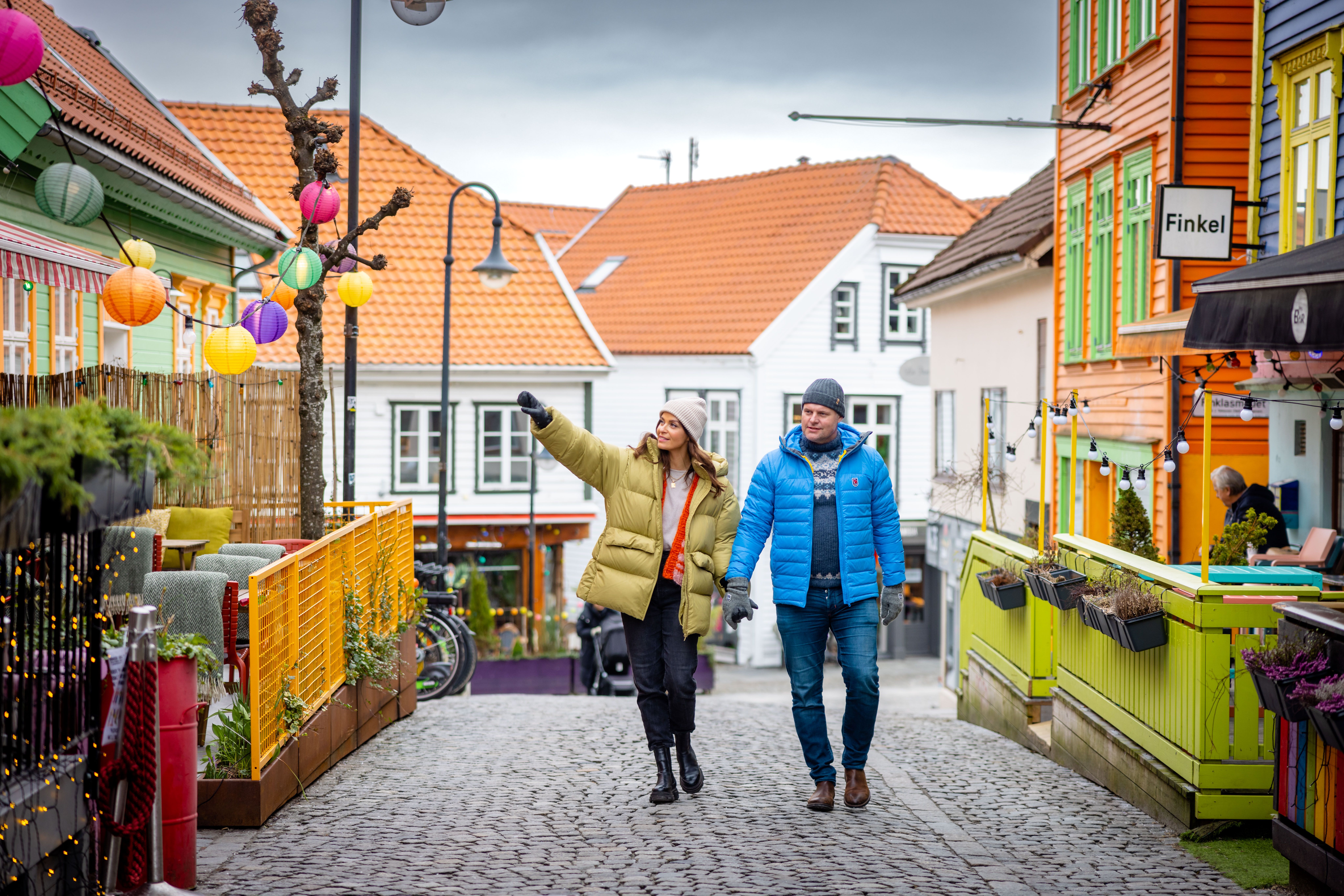 Walking in Fargegata in Stavanger