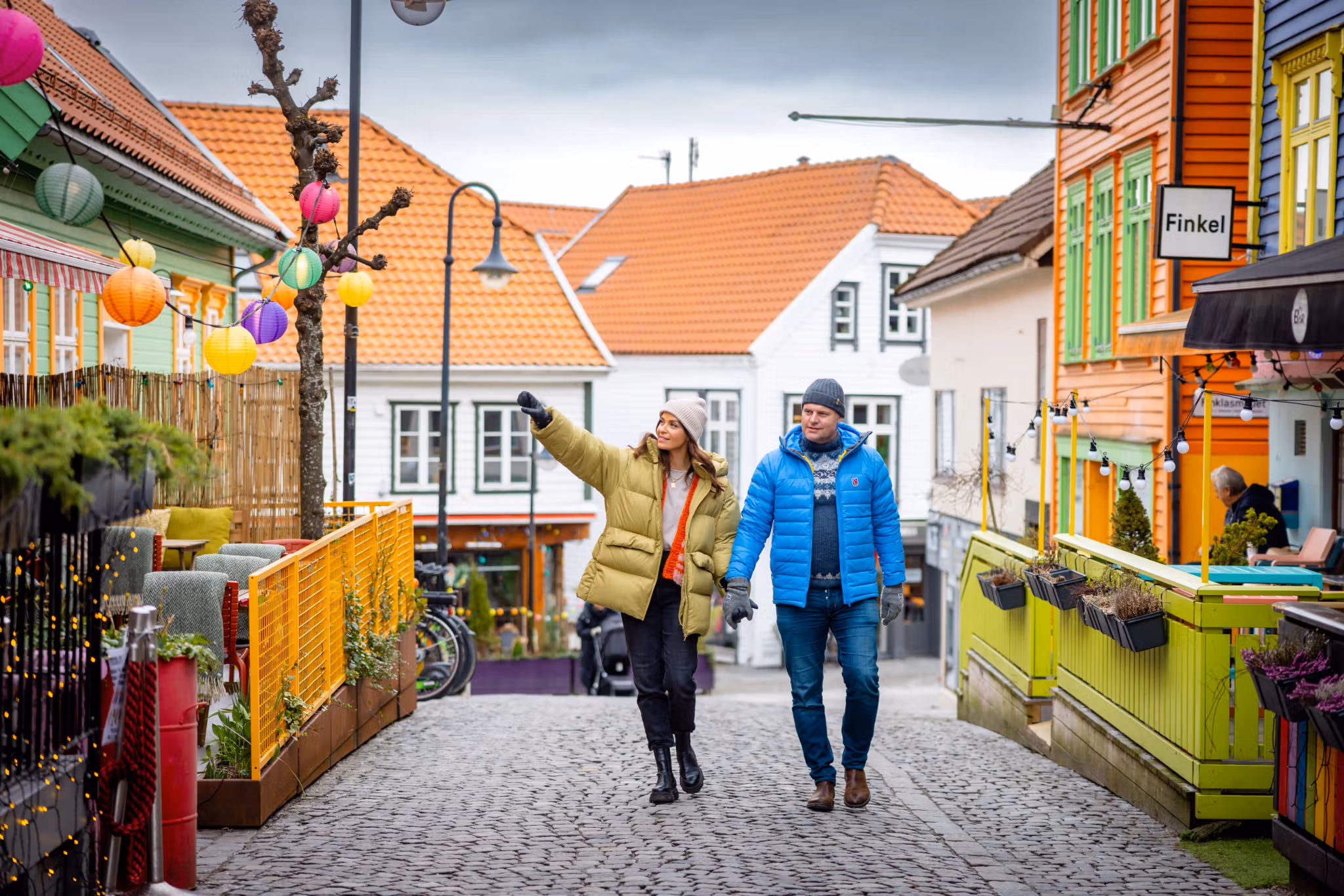 Walking in Fargegata in Stavanger