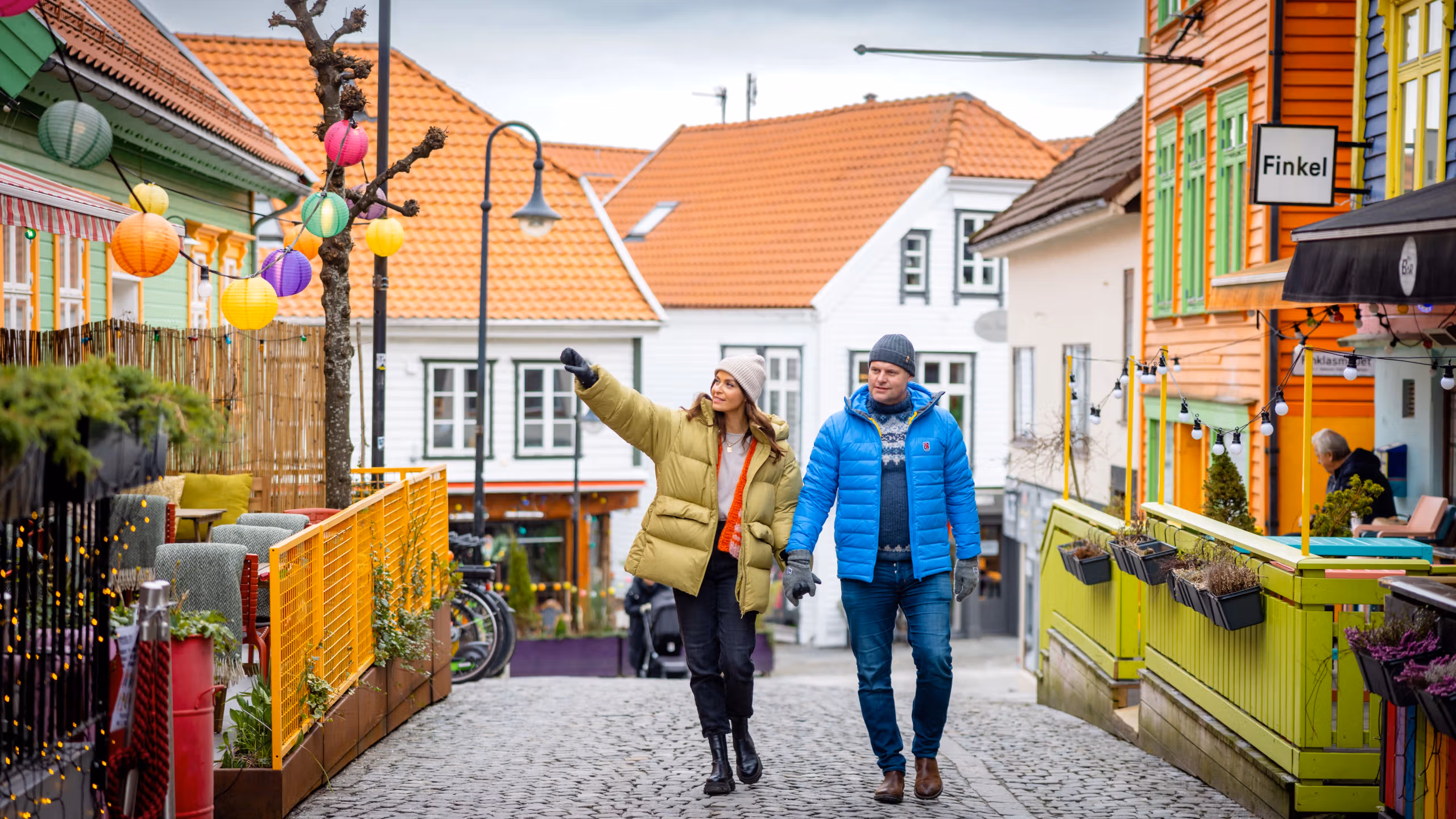 Walking in Fargegata in Stavanger
