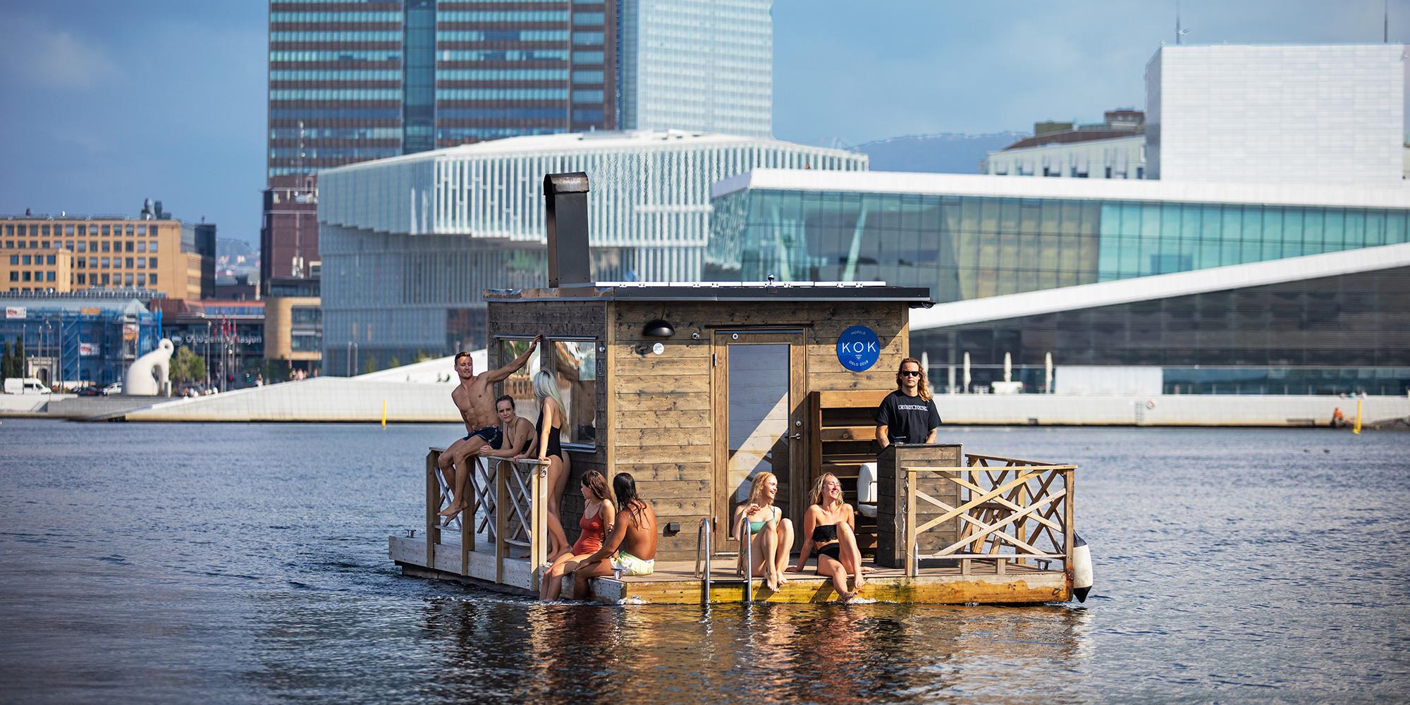 Plan your trip to Oslo and try the floating sauna KOK Oslo in the Oslofjord, Eastern Norway