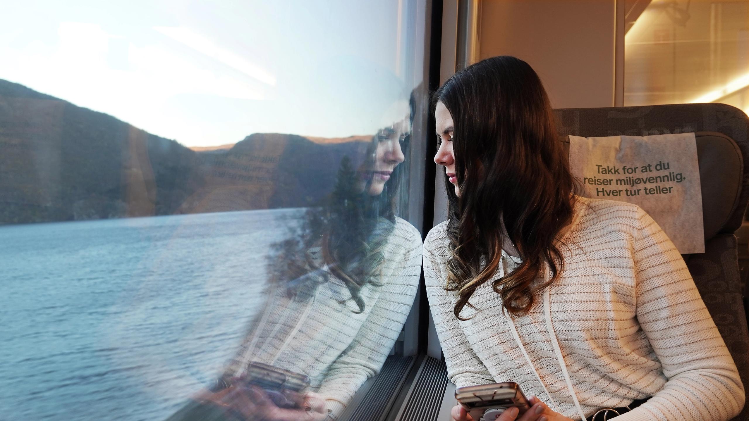 Woman in a train